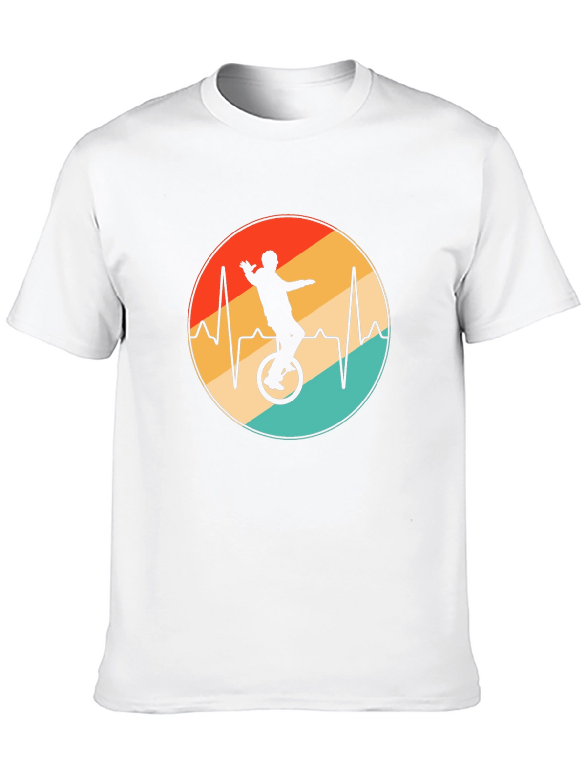 Unicycle Heartbeat Black T-Shirt