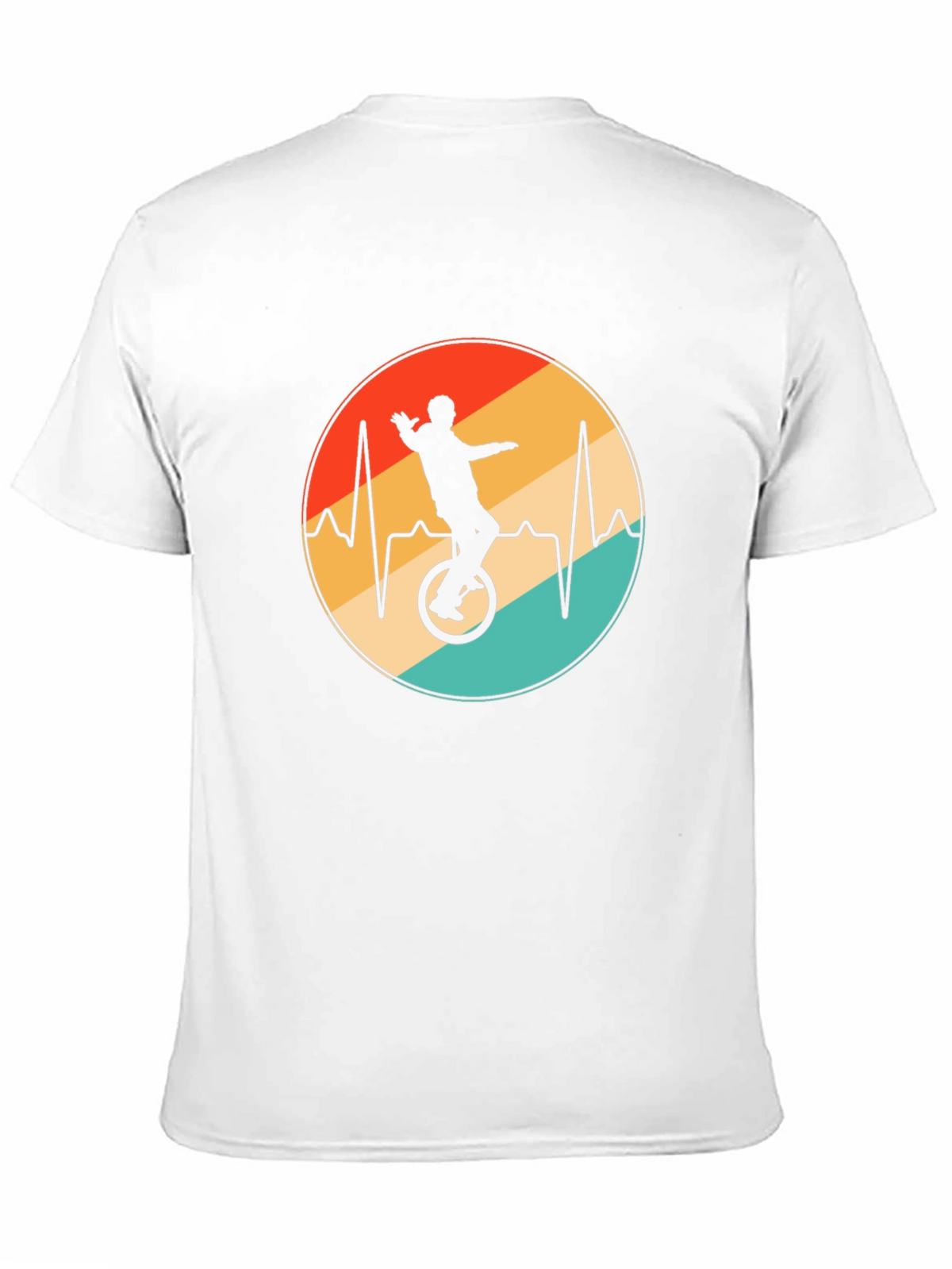 Unicycle Heartbeat Black T-Shirt