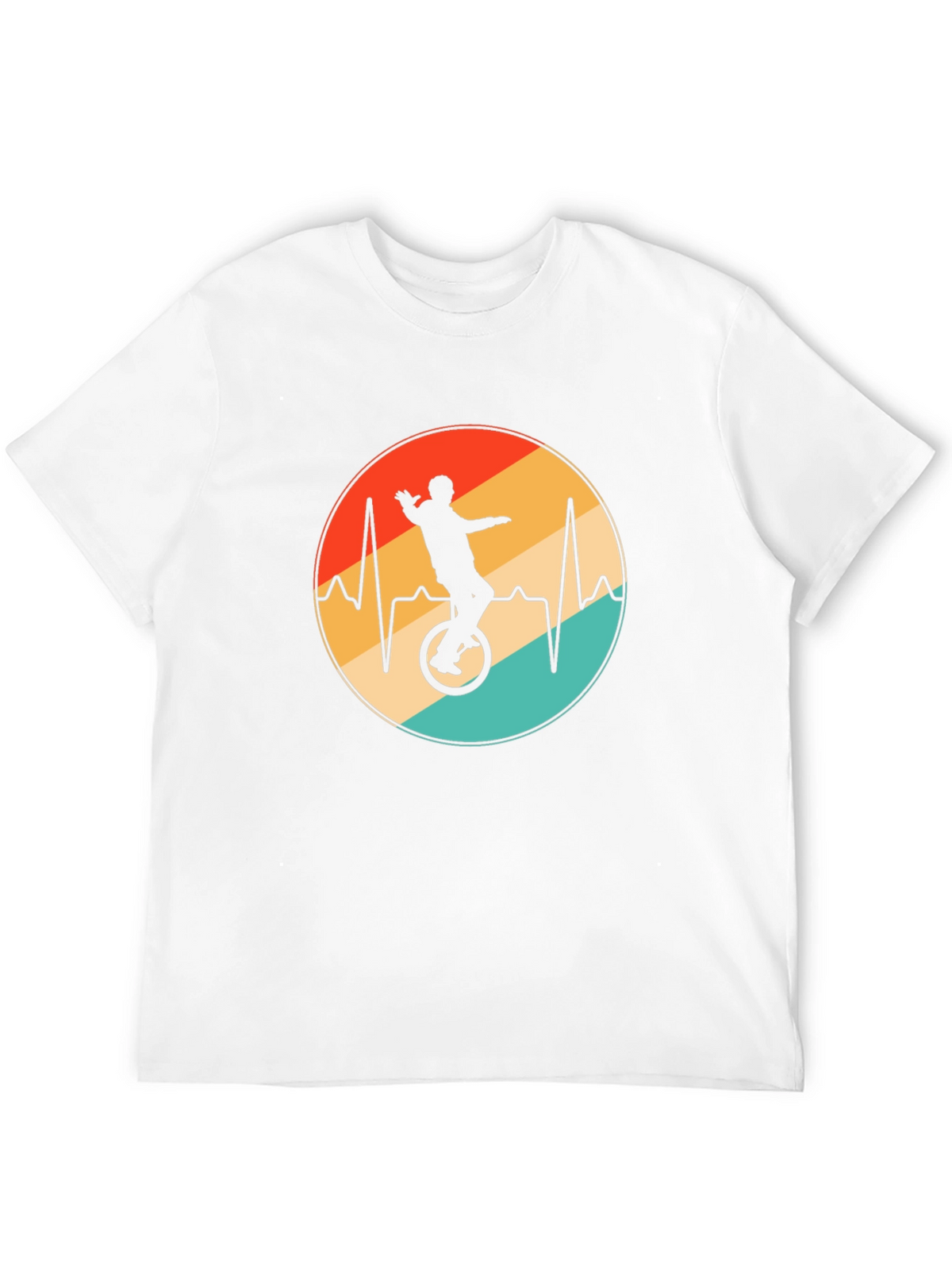 Unicycle Heartbeat Black T-Shirt