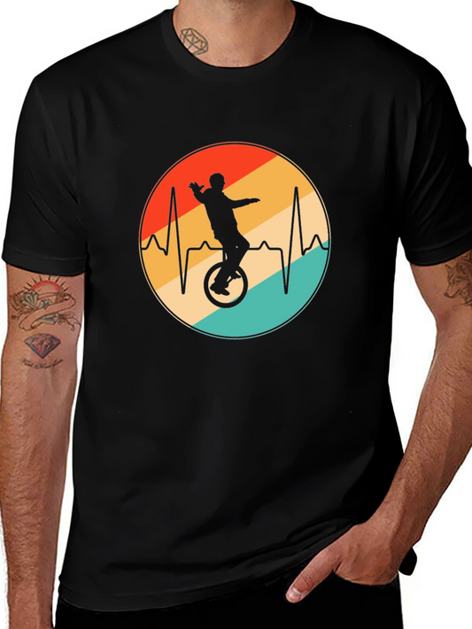 Unicycle Heartbeat Black T-Shirt