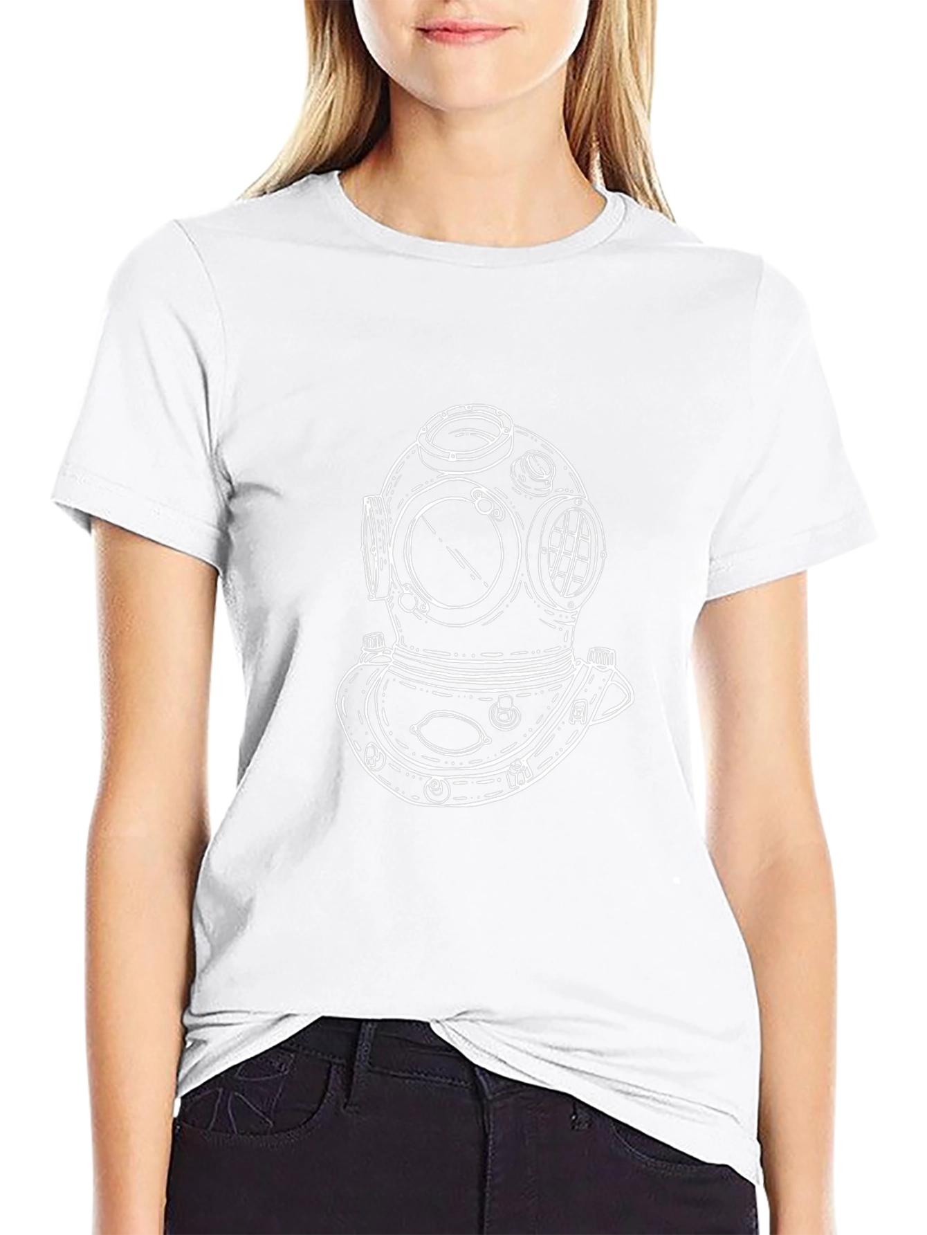 Diving Helmet Graphic Tee - Classic Diver Design