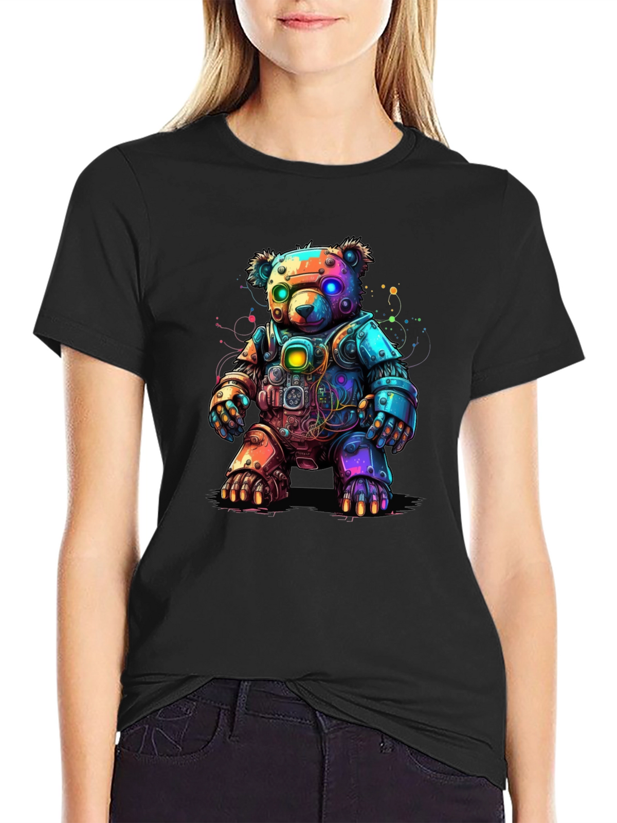 Cyber Bear T-Shirt - Robot Teddy Bear Design