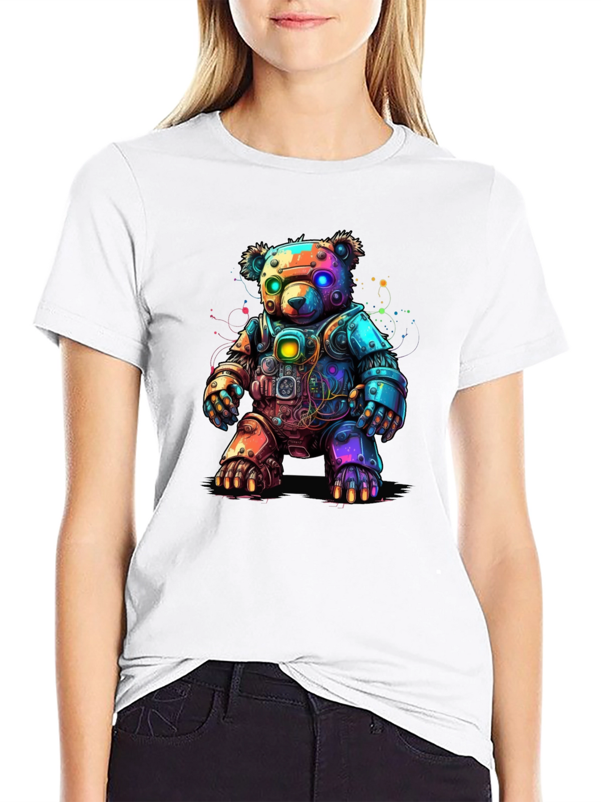Cyber Bear T-Shirt - Robot Teddy Bear Design