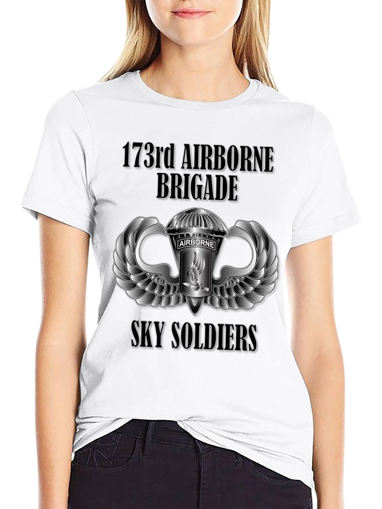 173rd Airborne Brigade Sky Soldiers Black T-Shirt