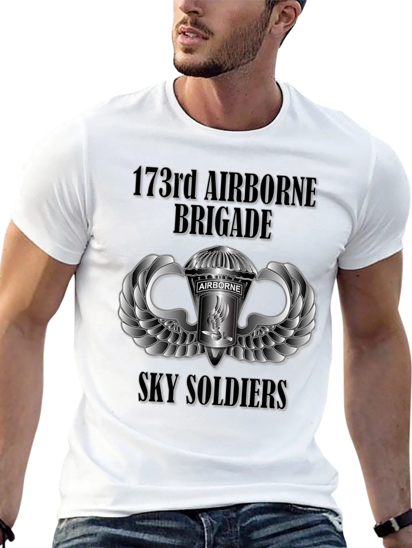 173rd Airborne Brigade Sky Soldiers Black T-Shirt