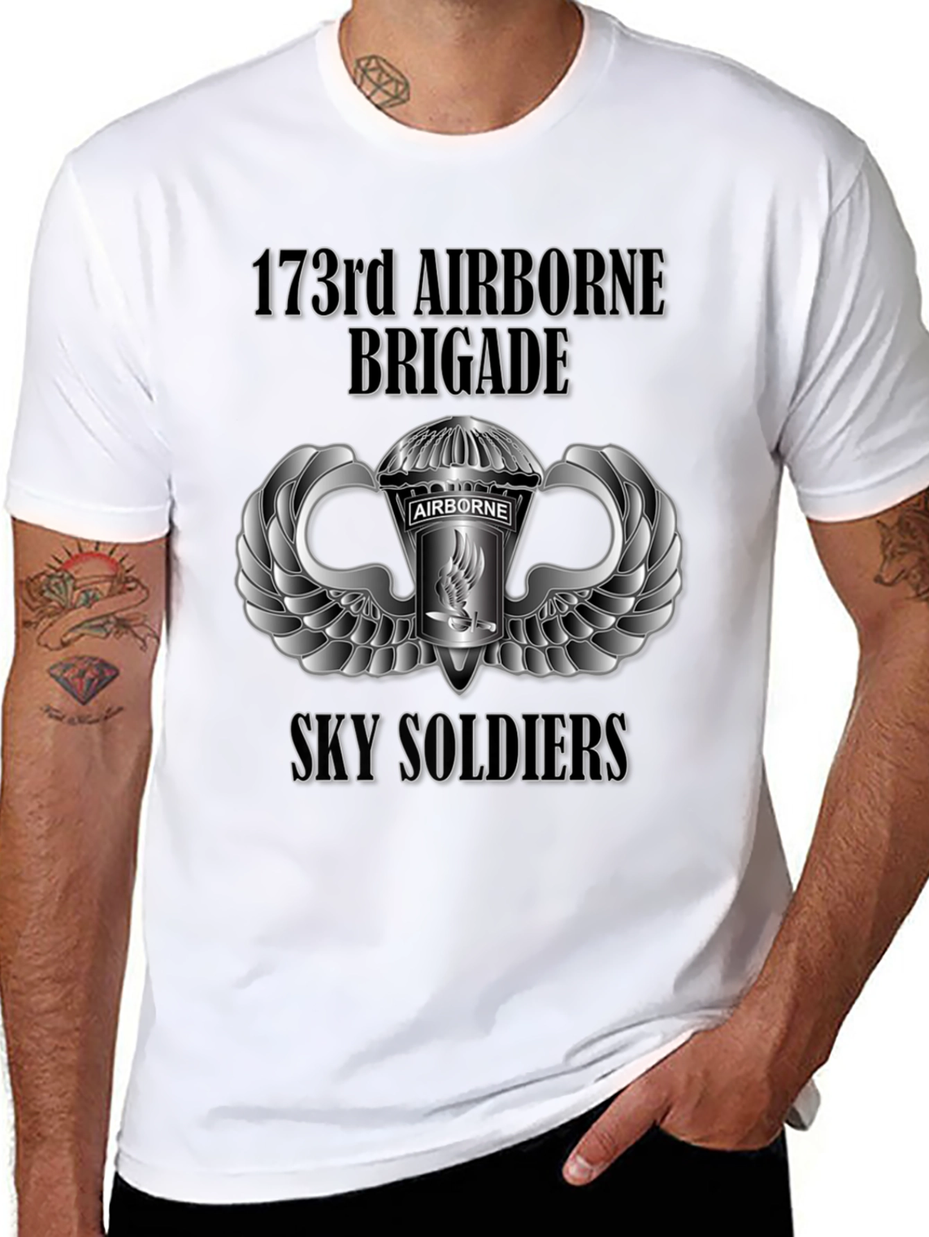 173rd Airborne Brigade Sky Soldiers Black T-Shirt
