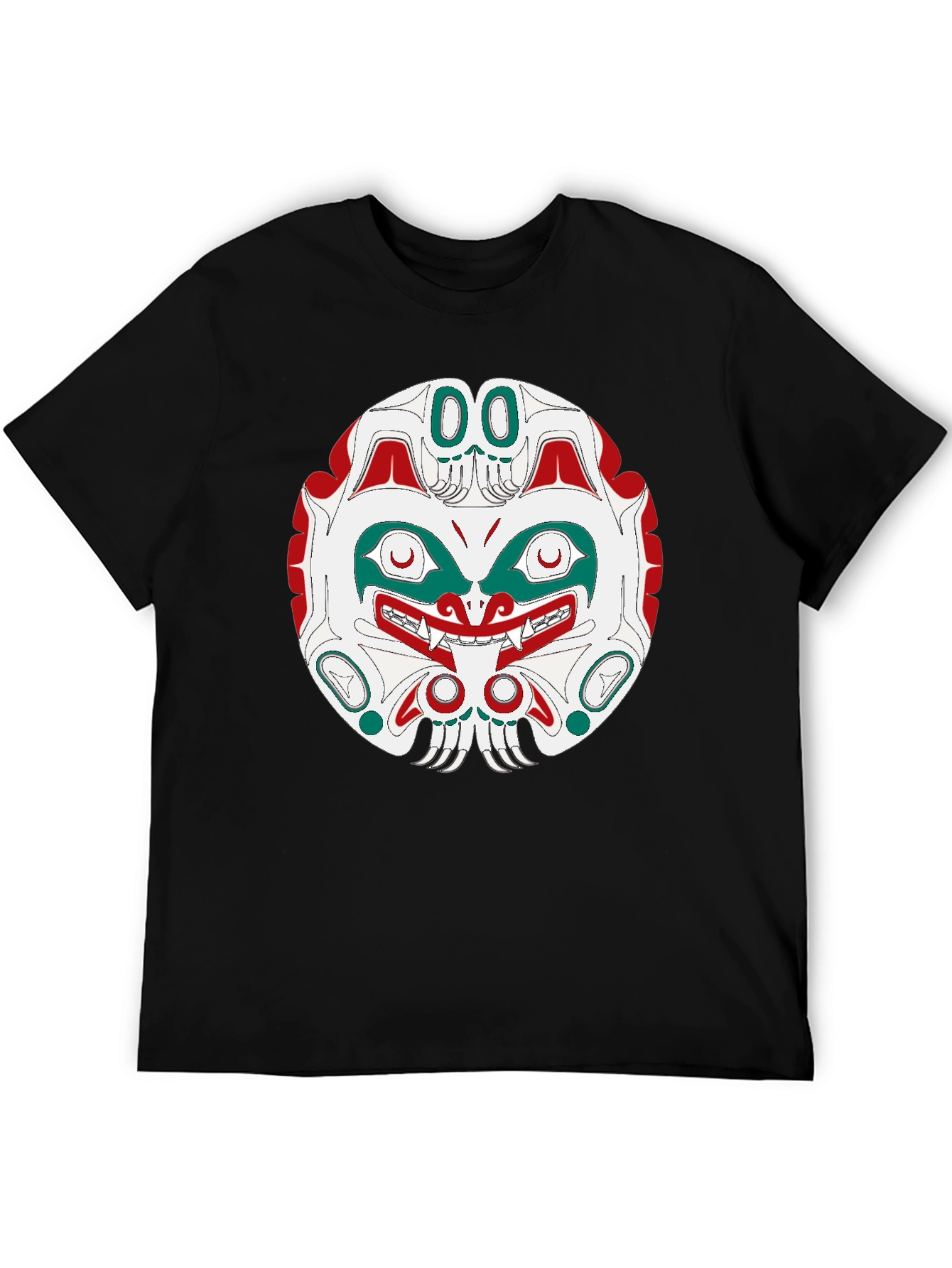 Tribal Mask Graphic Tee - Black