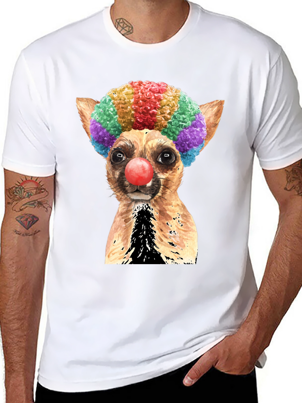 Clown Dog Graphic T-Shirt