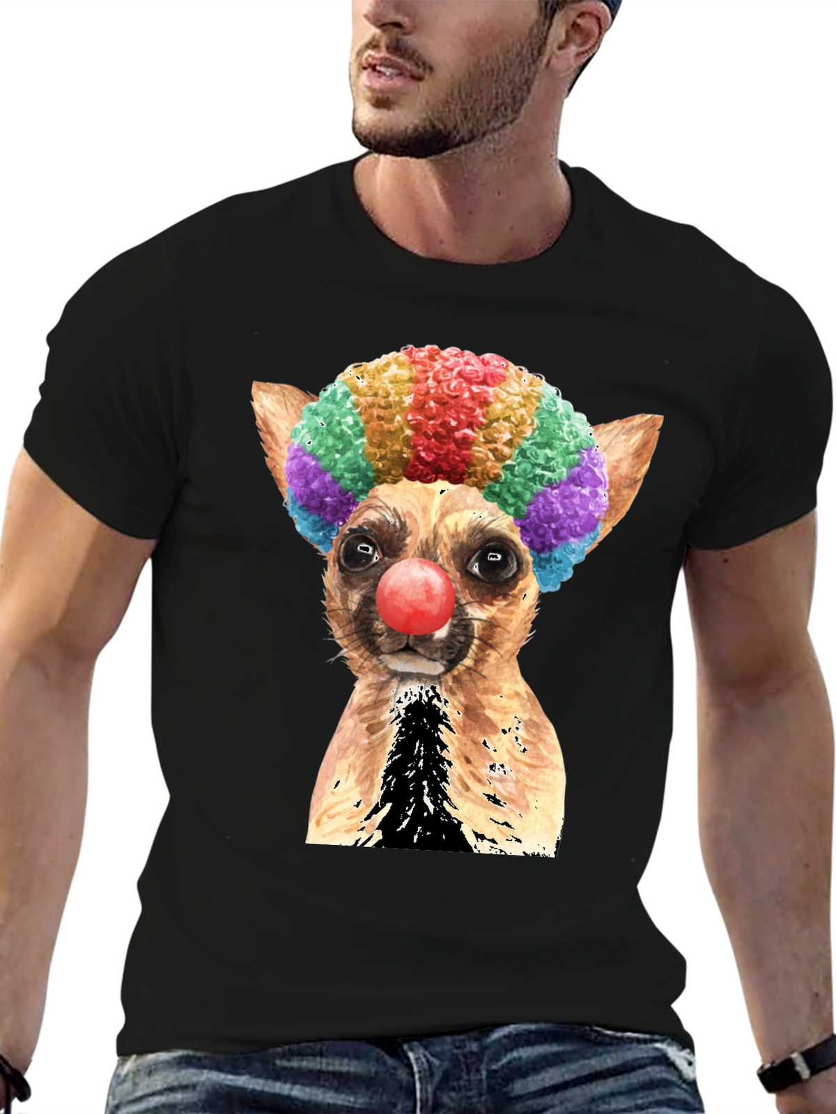 Clown Dog Graphic T-Shirt