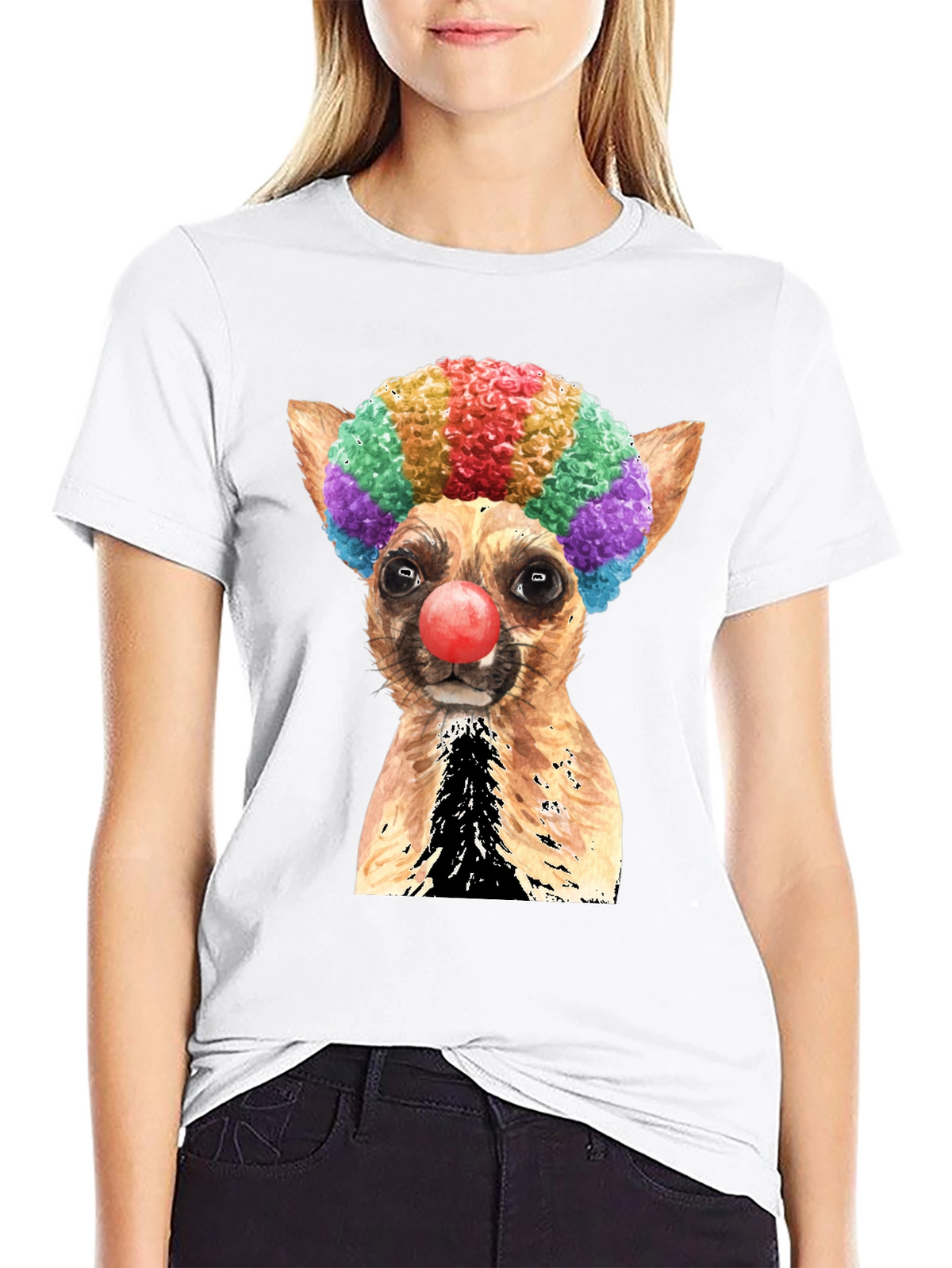 Clown Dog Graphic T-Shirt