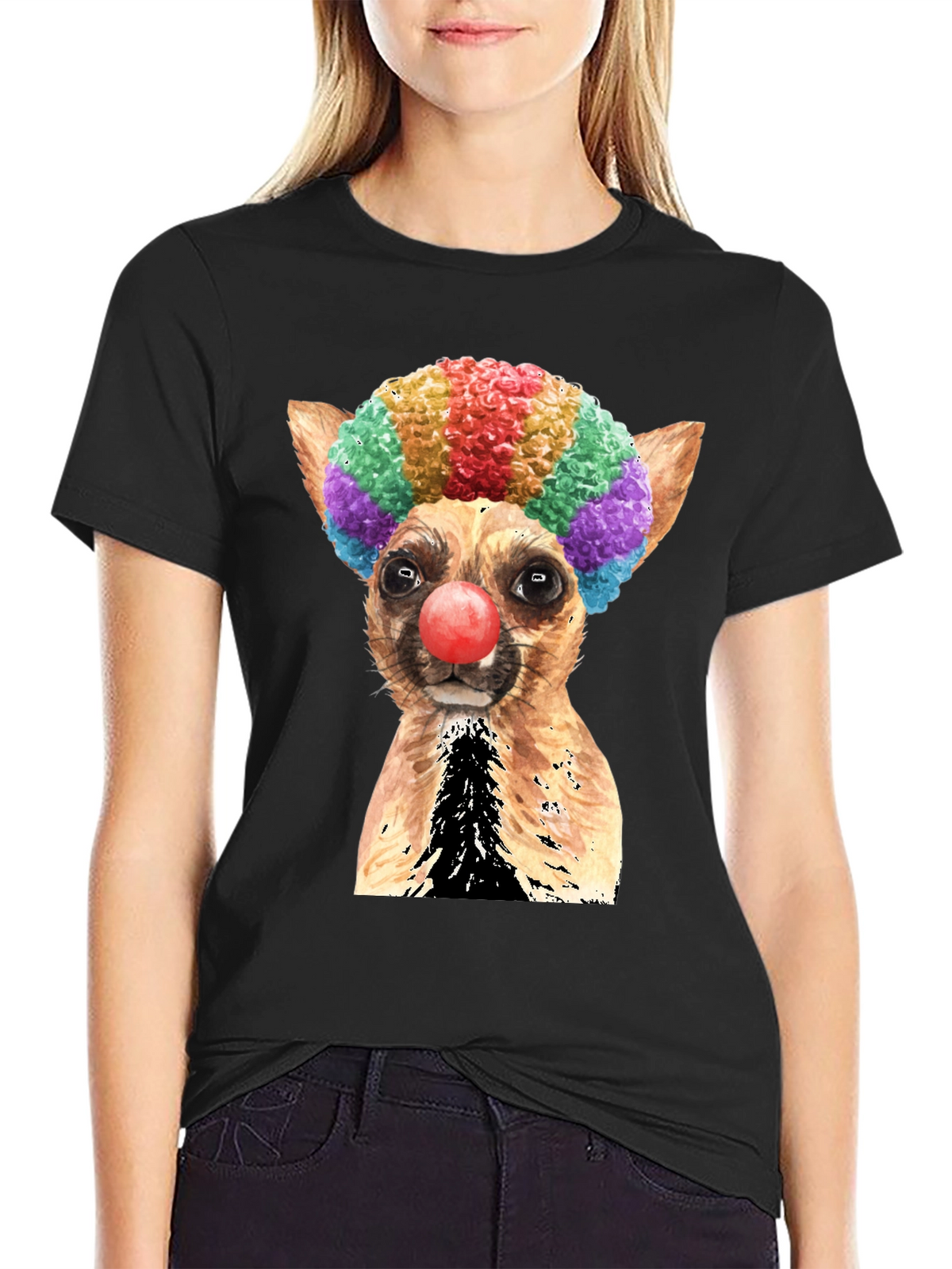 Clown Dog Graphic T-Shirt