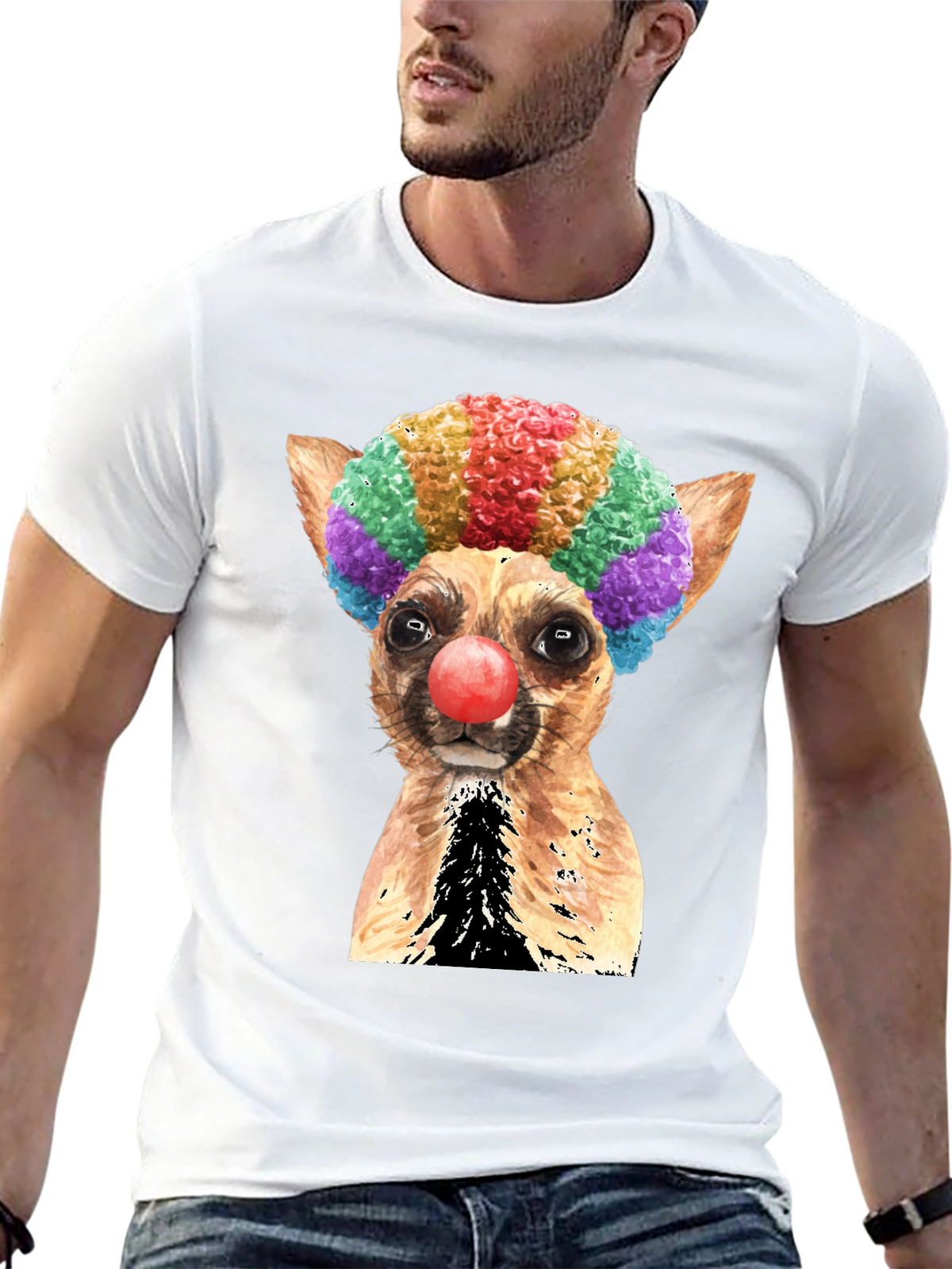 Clown Dog Graphic T-Shirt