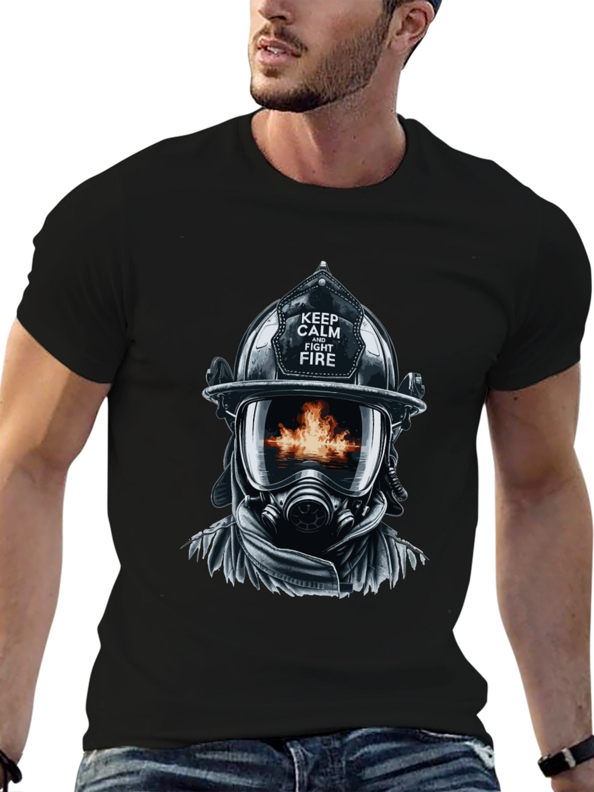 Firefighter Graphic Tee: Keep Calm & Fight Fire