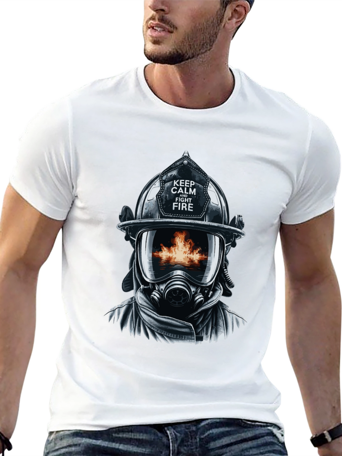 Firefighter Graphic Tee: Keep Calm & Fight Fire