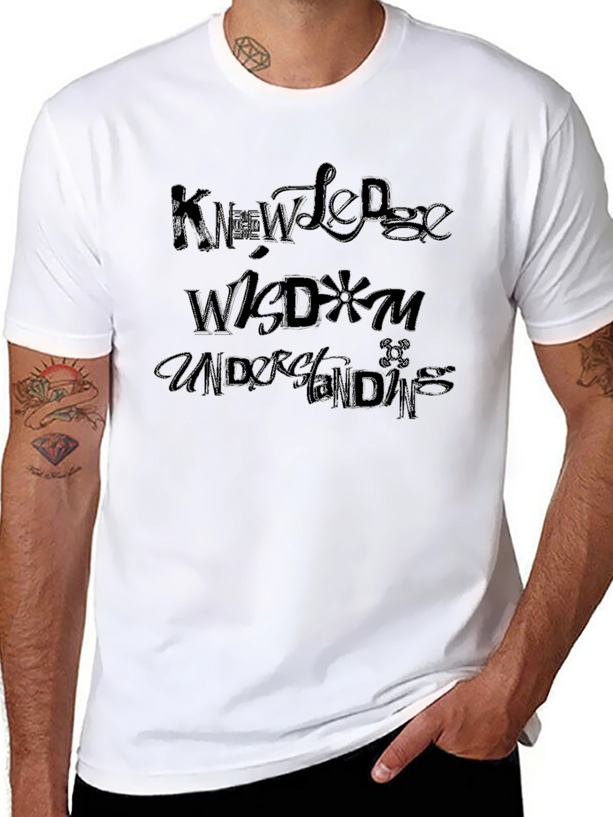 Knowledge Wisdom and Understanding Black T-Shirt