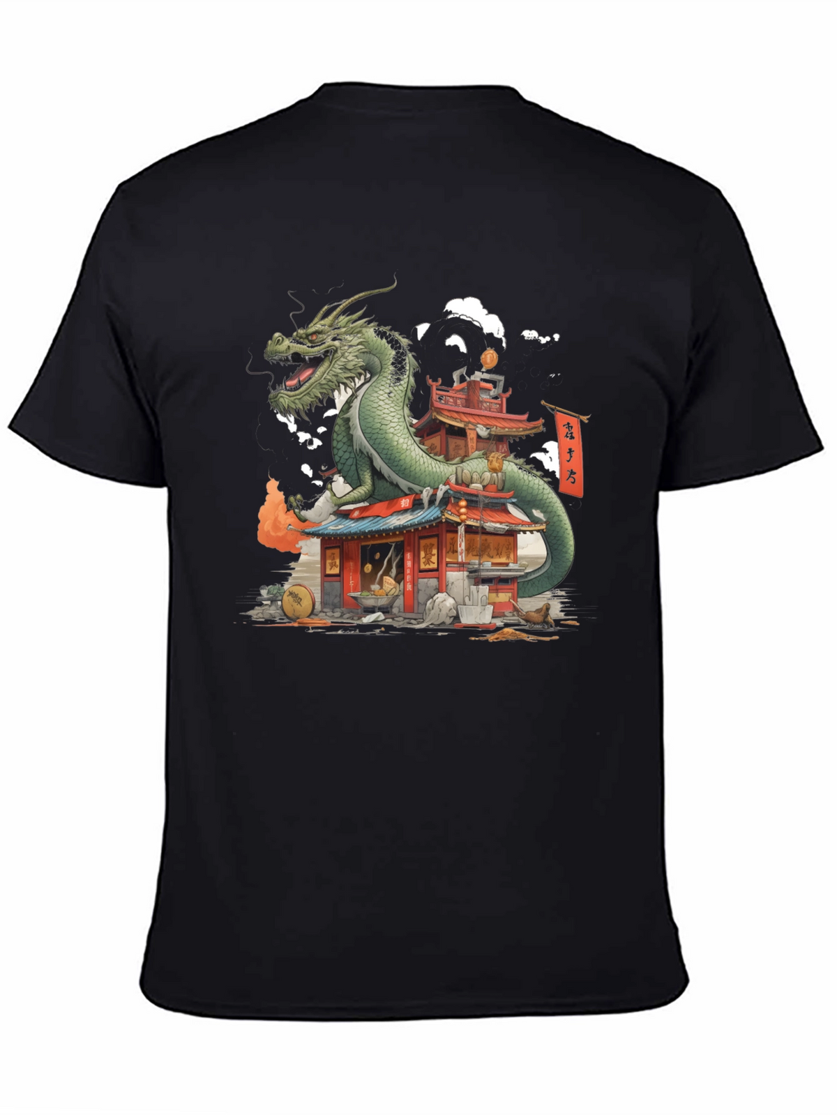 Dragon Pagoda Graphic Tee - Asian Inspired