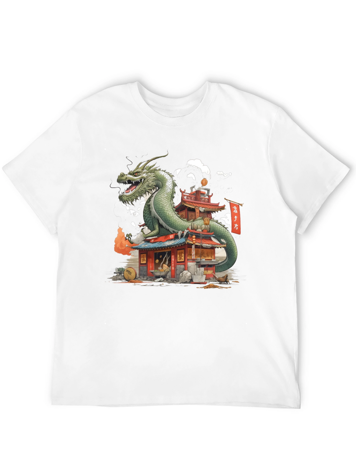 Dragon Pagoda Graphic Tee - Asian Inspired