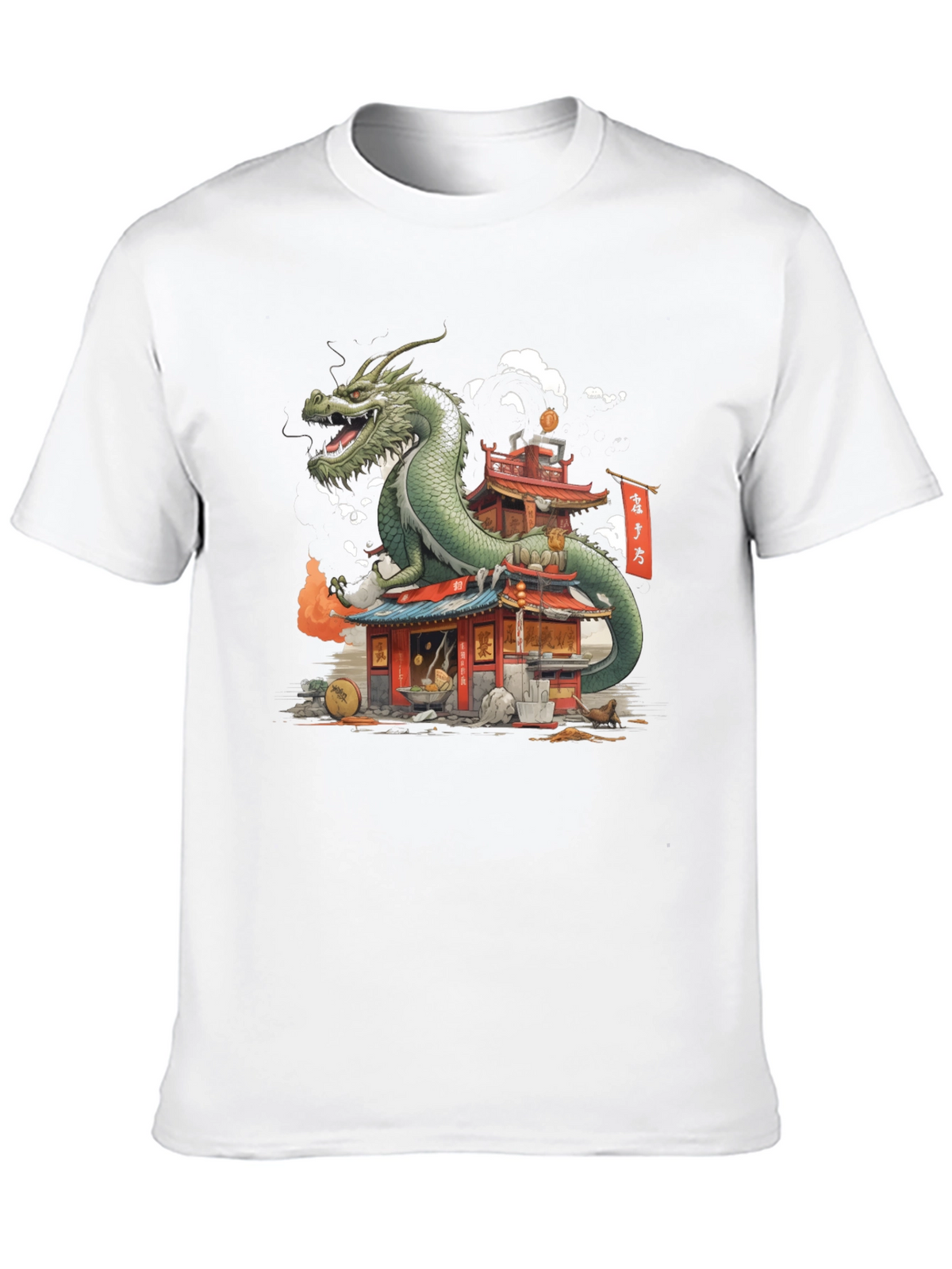 Dragon Pagoda Graphic Tee - Asian Inspired
