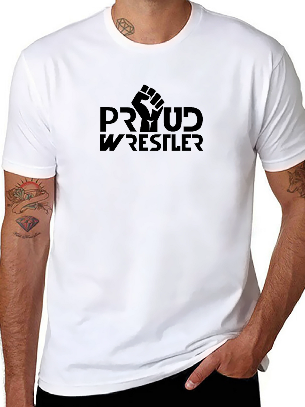 Proud Wrestler Black Graphic Tee