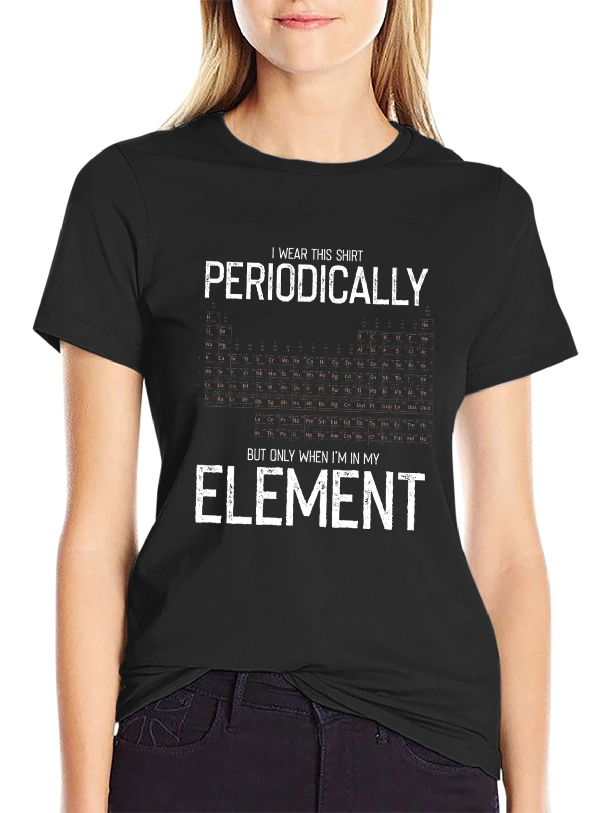 Periodic Table Mens Black Graphic T-Shirt