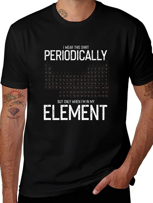 Periodic Table Mens Black Graphic T-Shirt