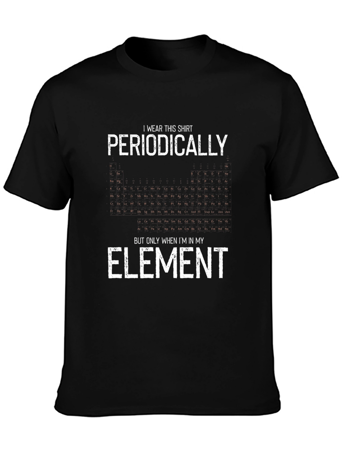Periodic Table Mens Black Graphic T-Shirt