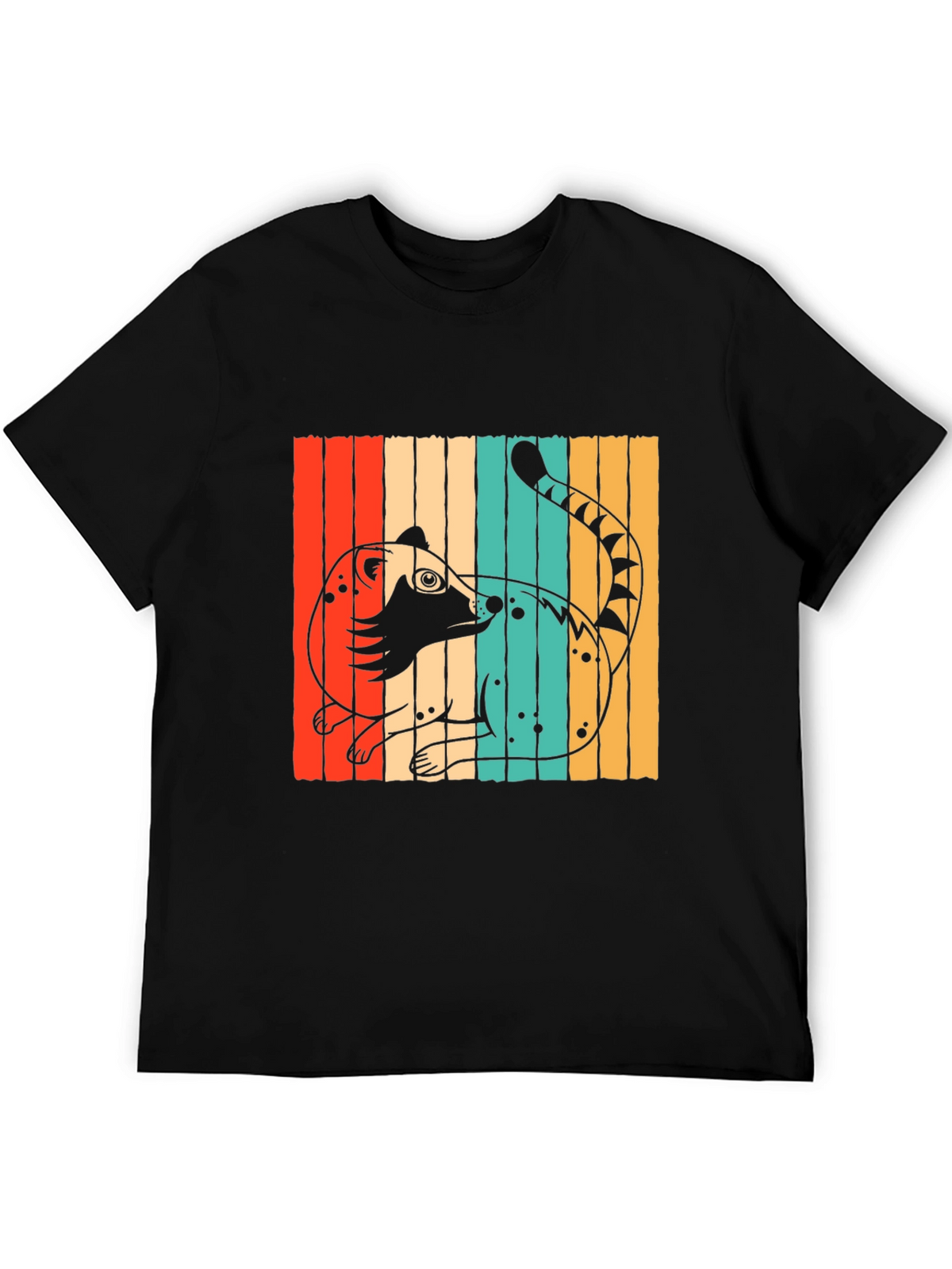 Retro Coati Graphic T-Shirt - Stylish Animal Design