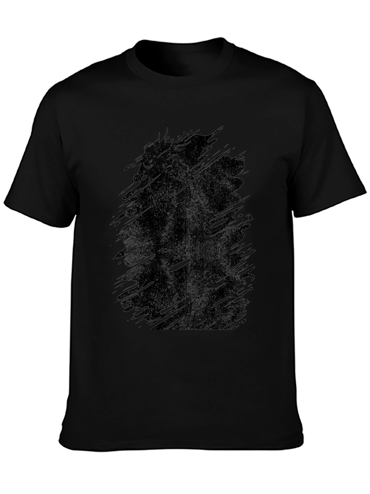 Mens Black Graphic T-Shirt - Abstract Design