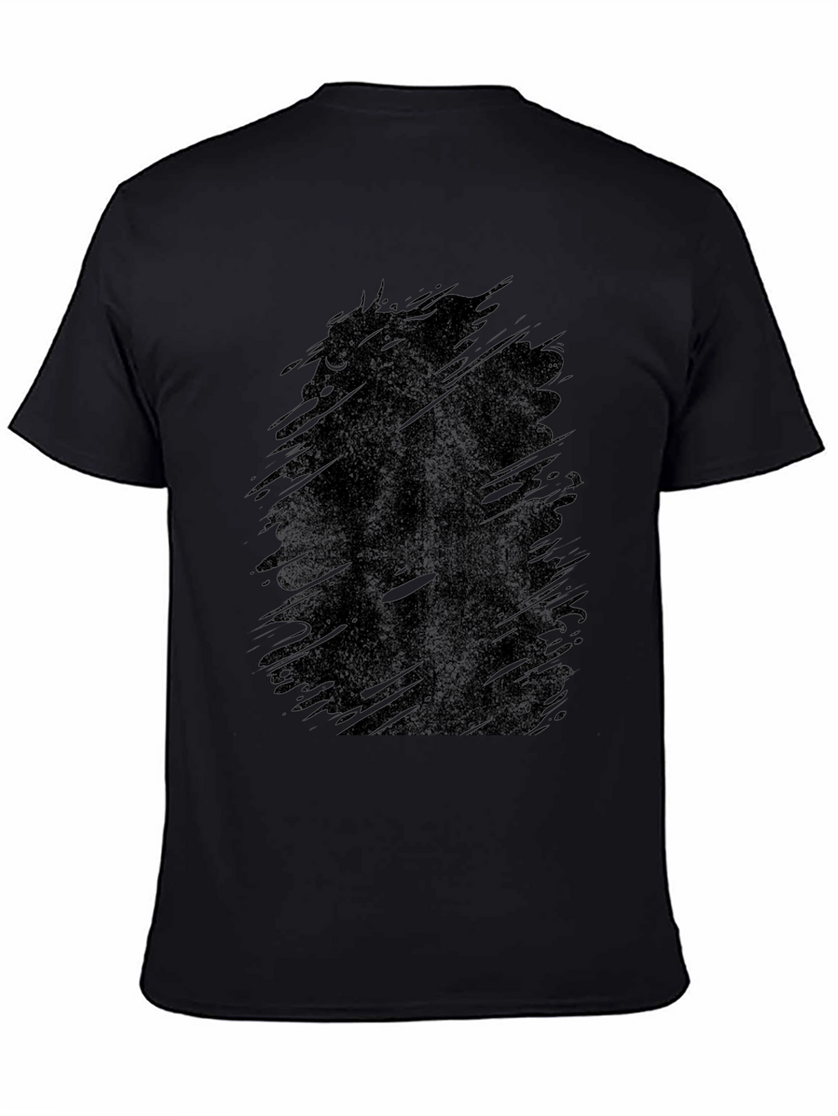 Mens Black Graphic T-Shirt - Abstract Design