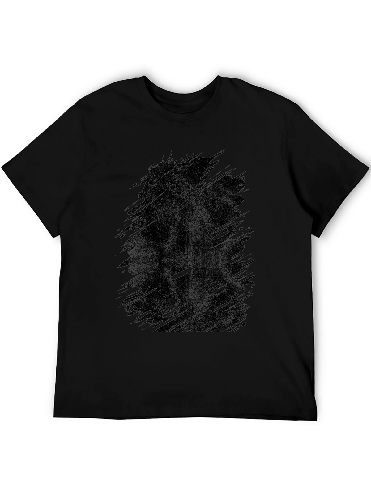 Mens Black Graphic T-Shirt - Abstract Design