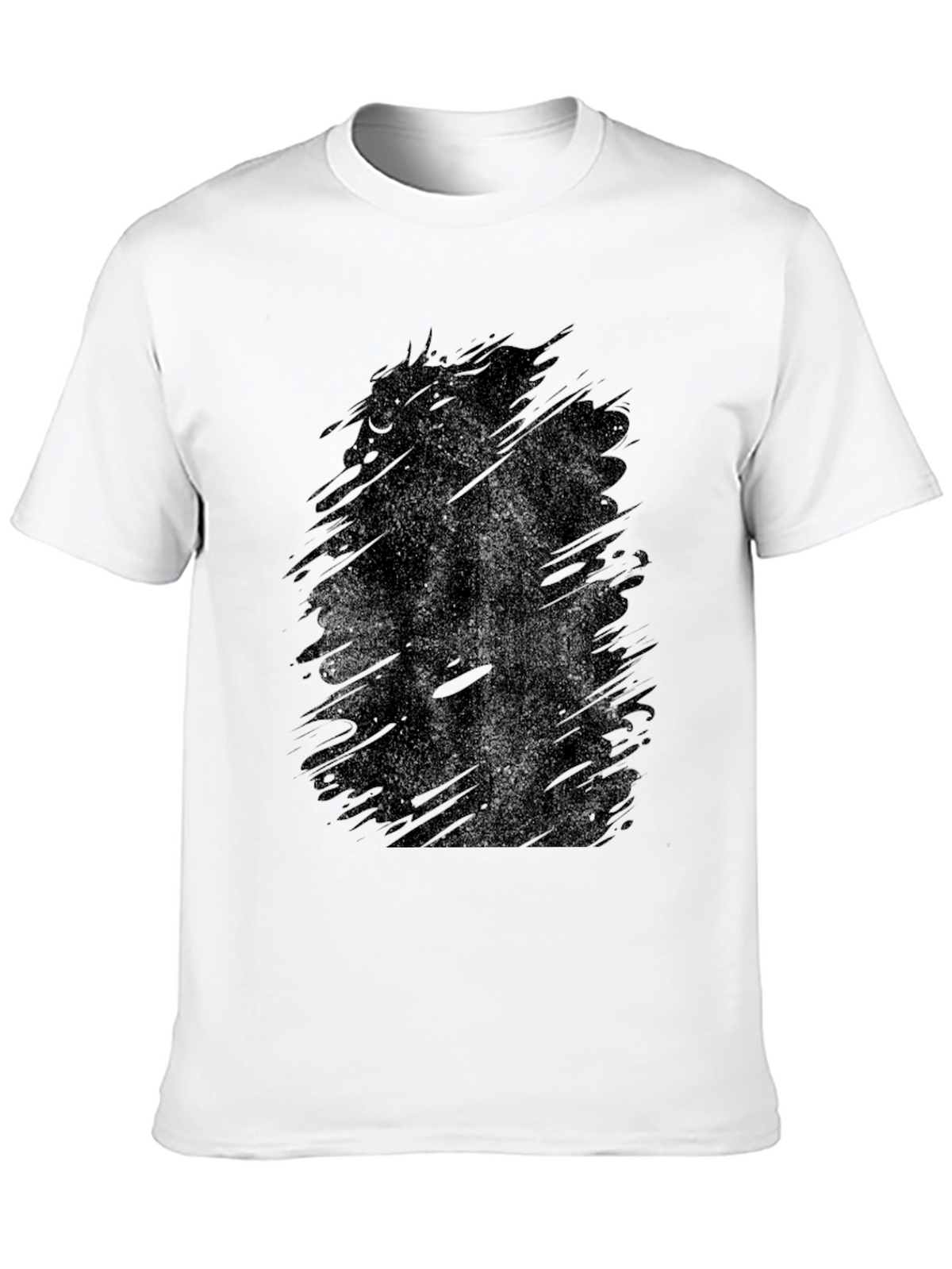 Mens Black Graphic T-Shirt - Abstract Design