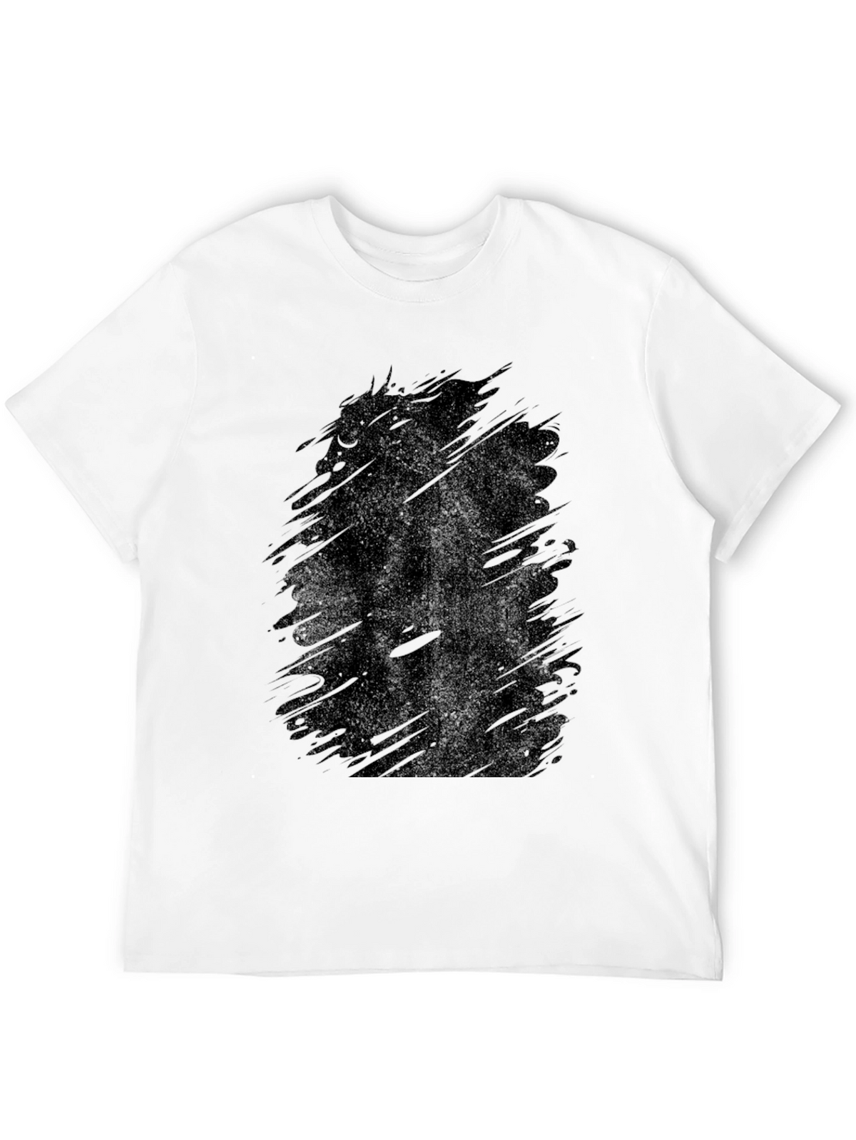 Mens Black Graphic T-Shirt - Abstract Design