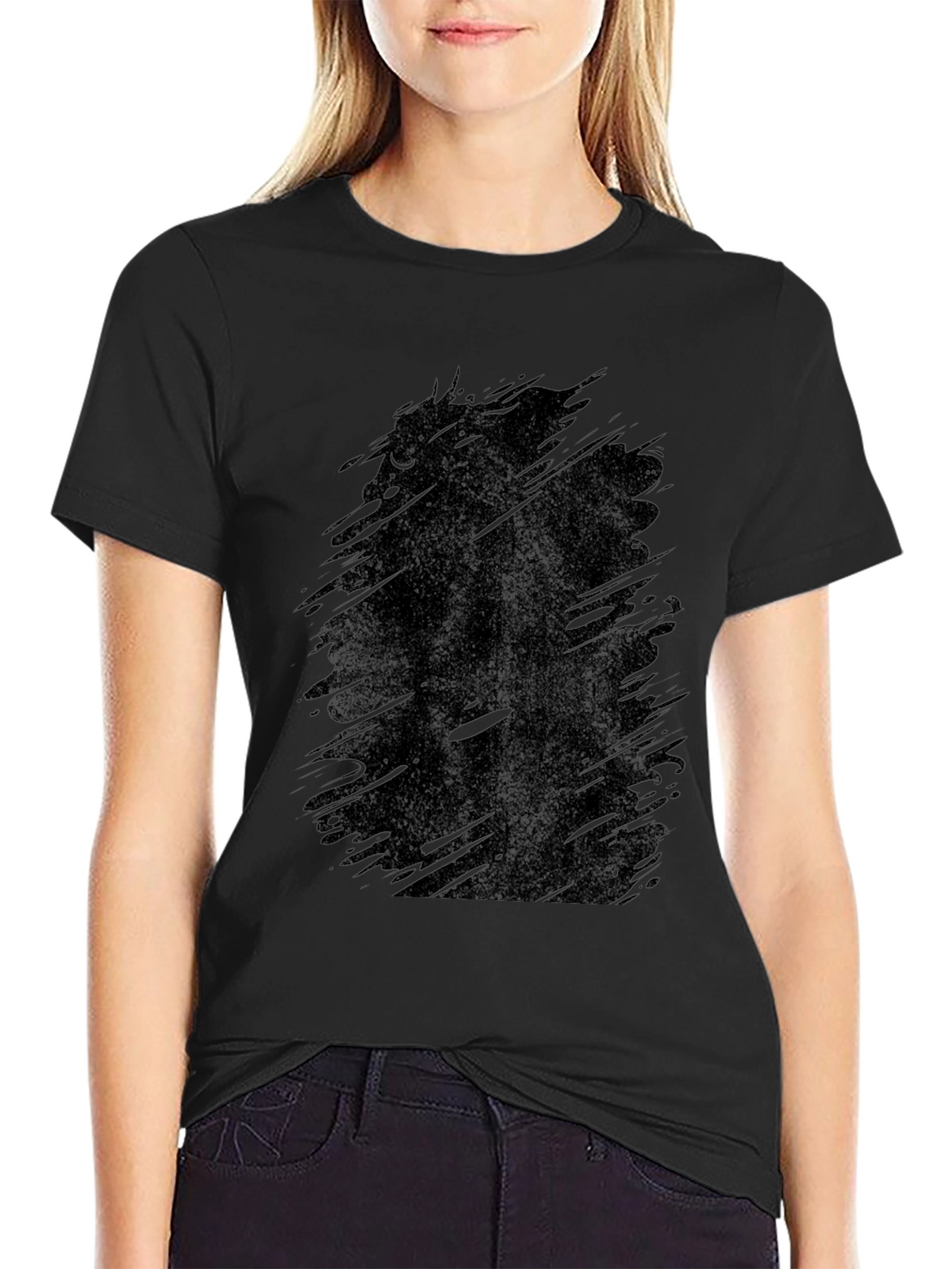 Mens Black Graphic T-Shirt - Abstract Design