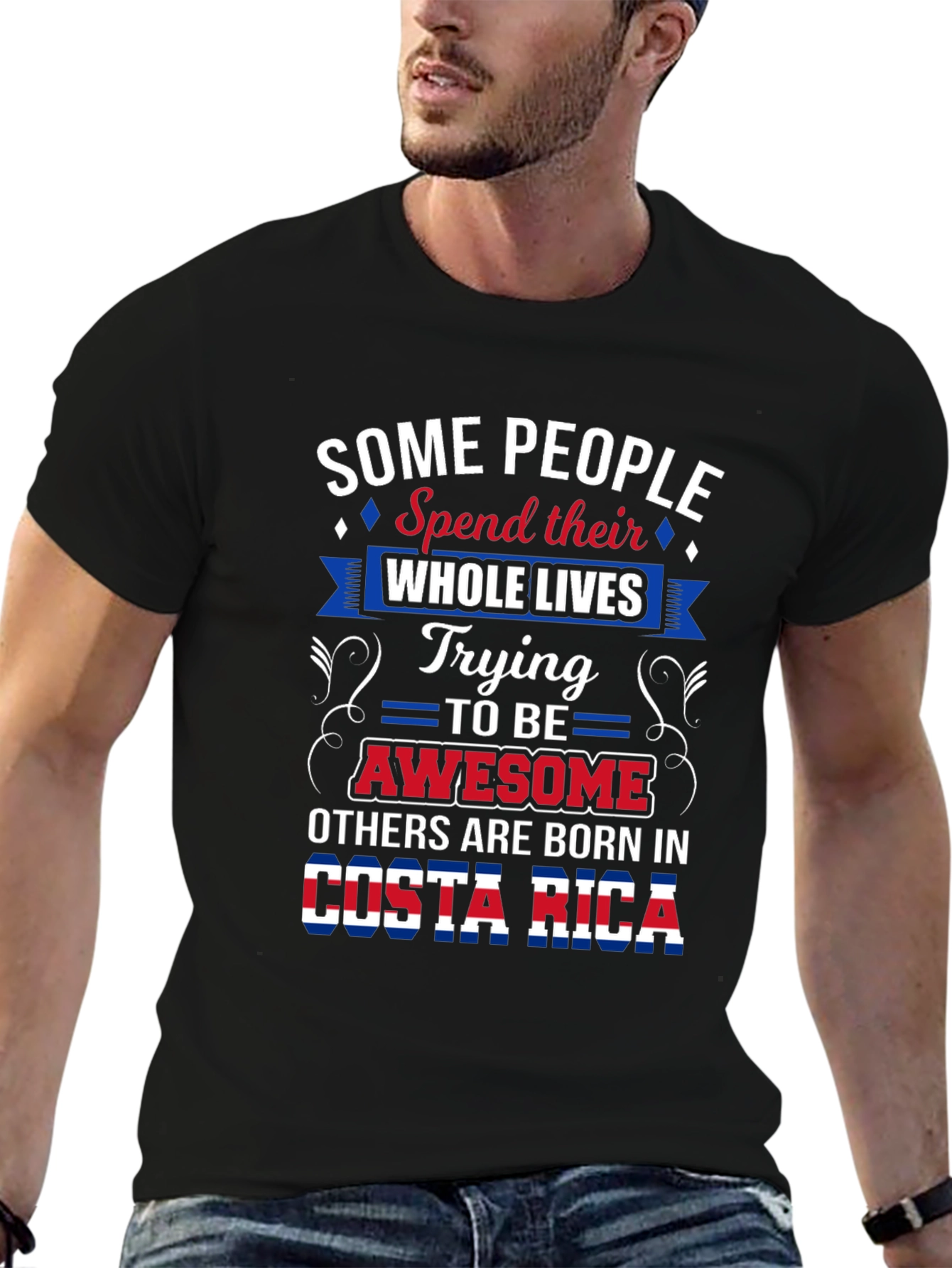 Costa Rica Born Awesome Graphic T-Shirt
