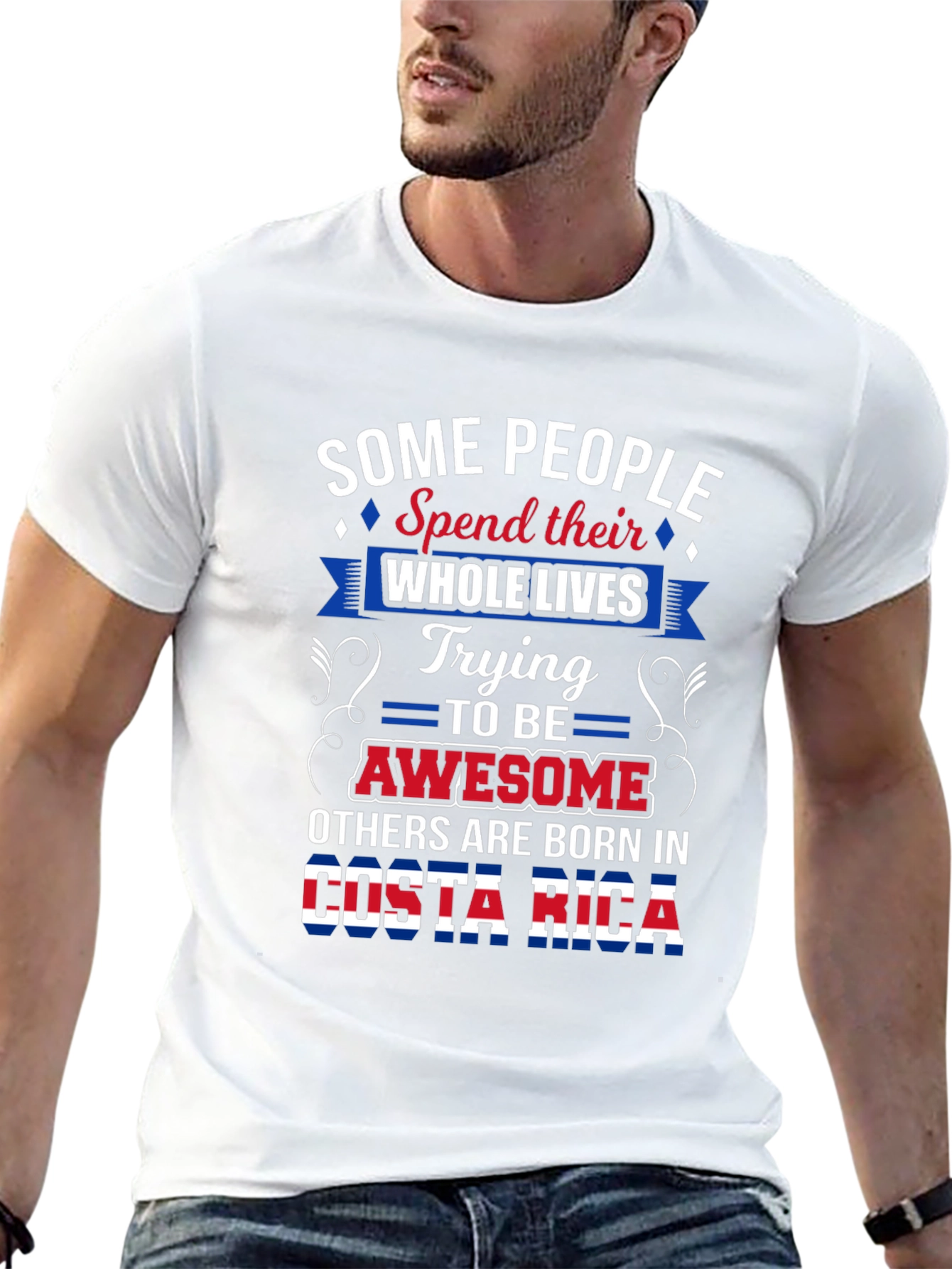 Costa Rica Born Awesome Graphic T-Shirt