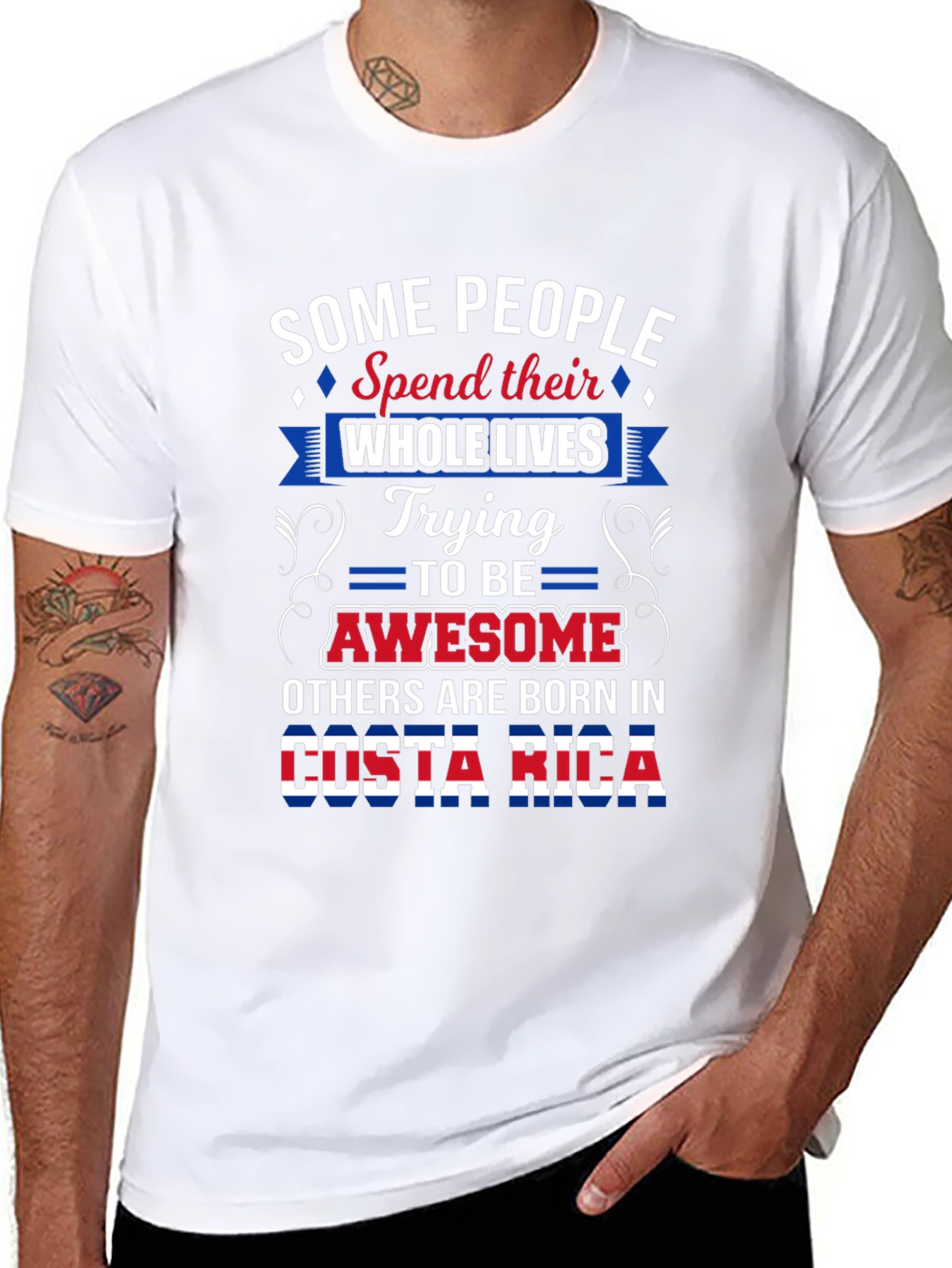 Costa Rica Born Awesome Graphic T-Shirt