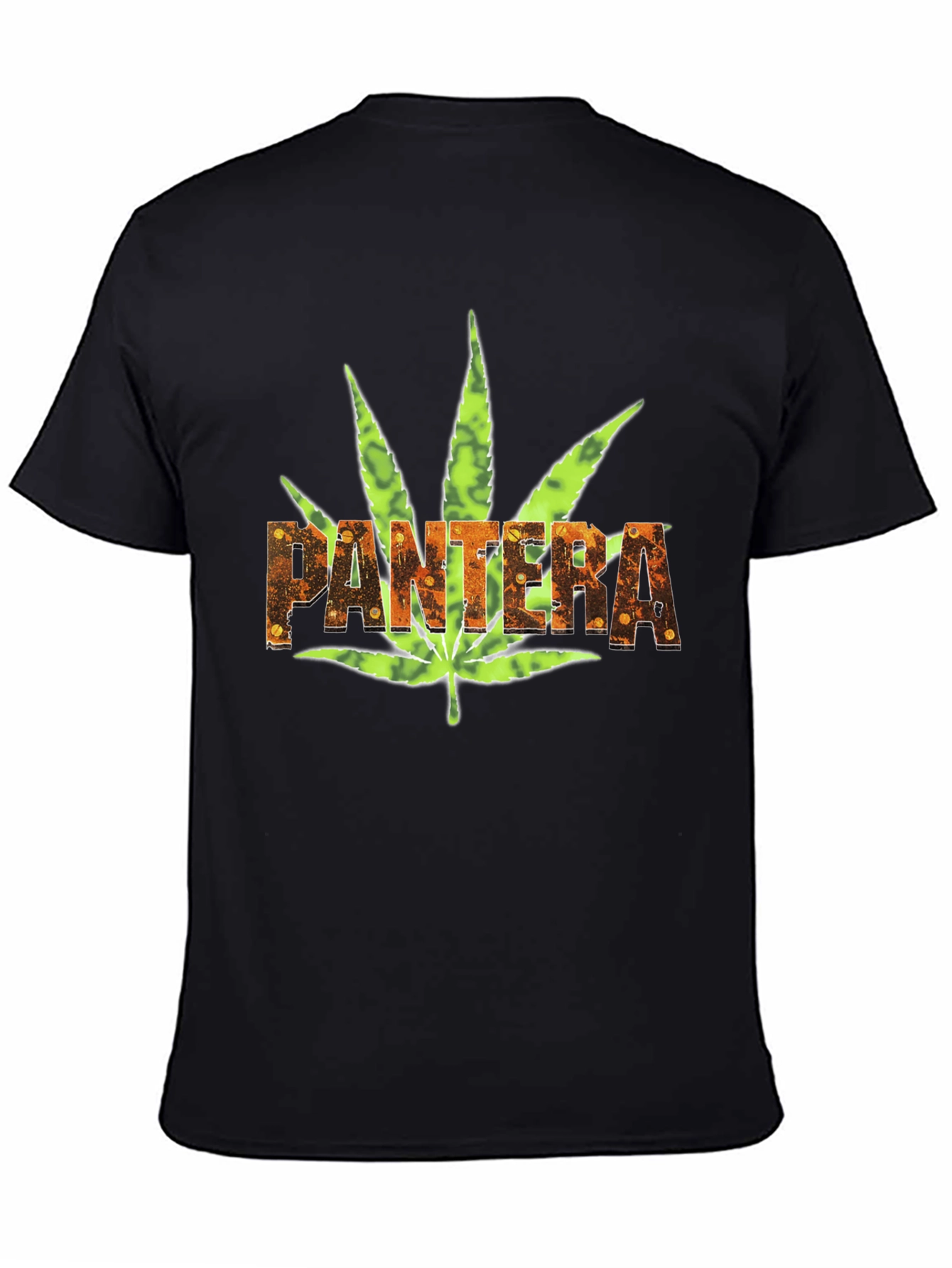 Pantera Weed Leaf Graphic Black T-Shirt