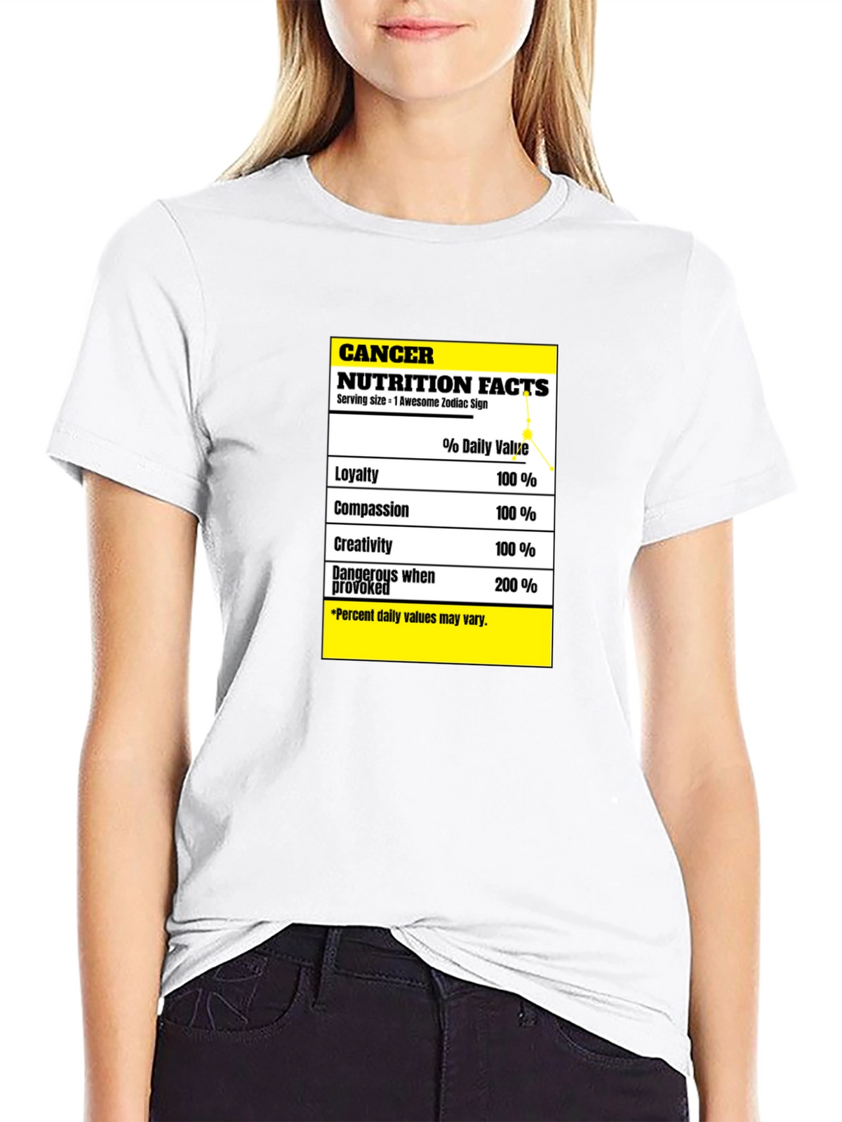 Cancer Zodiac Nutrition Facts T-Shirt