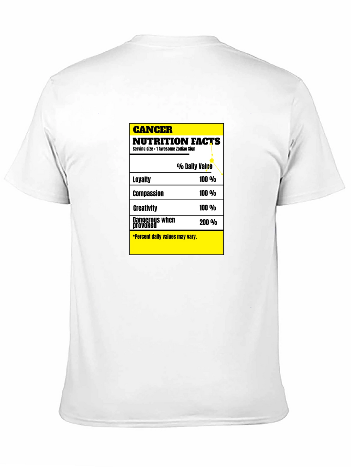 Cancer Zodiac Nutrition Facts T-Shirt