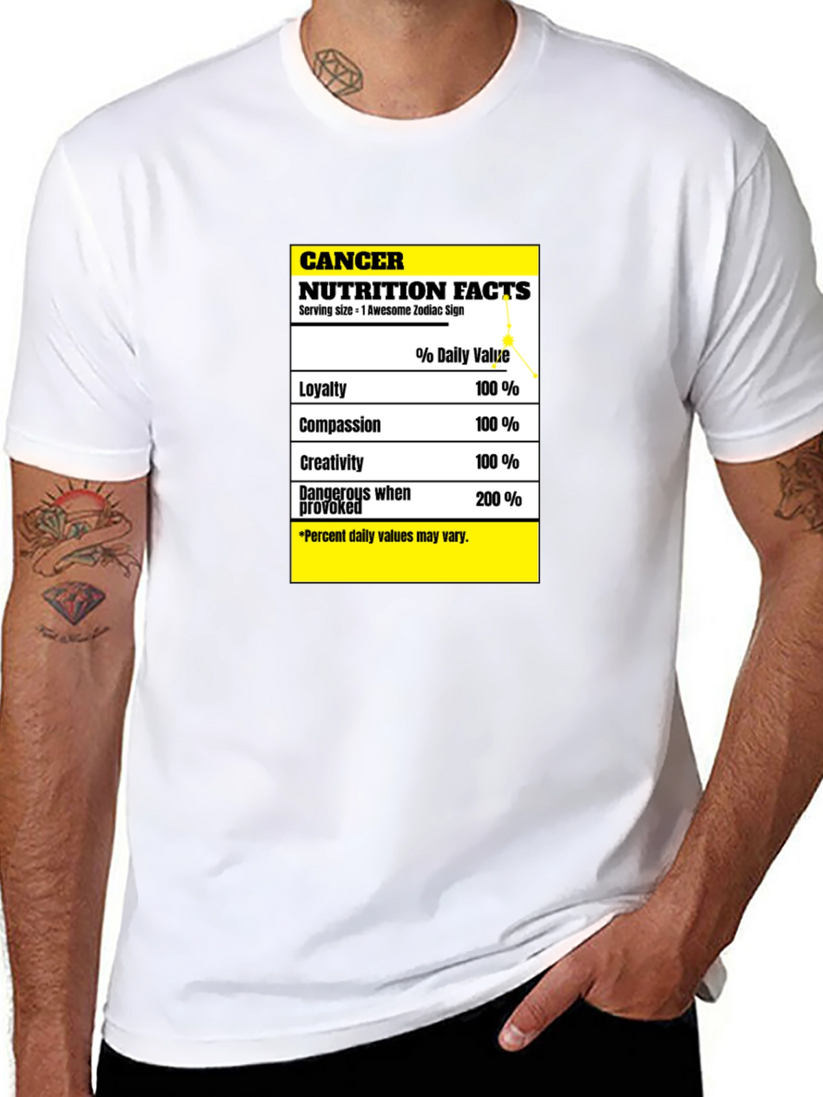 Cancer Zodiac Nutrition Facts T-Shirt