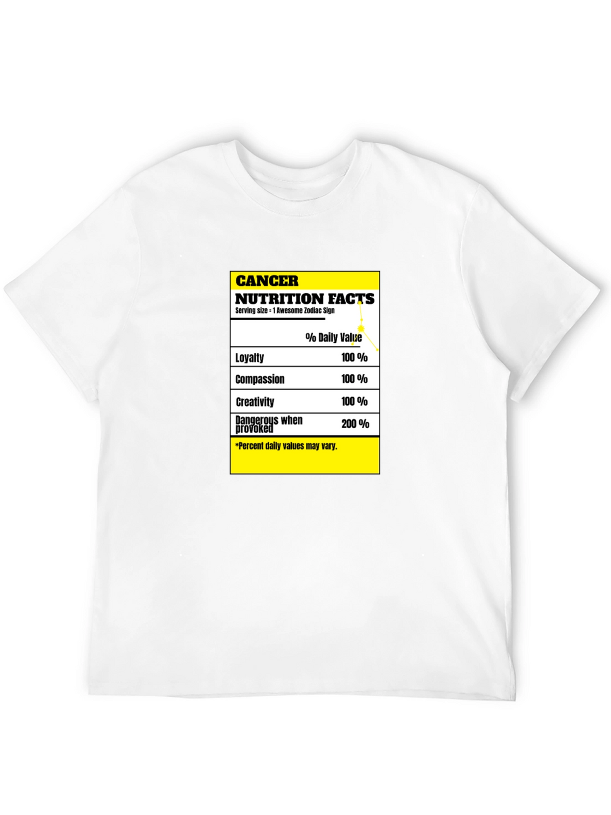Cancer Zodiac Nutrition Facts T-Shirt