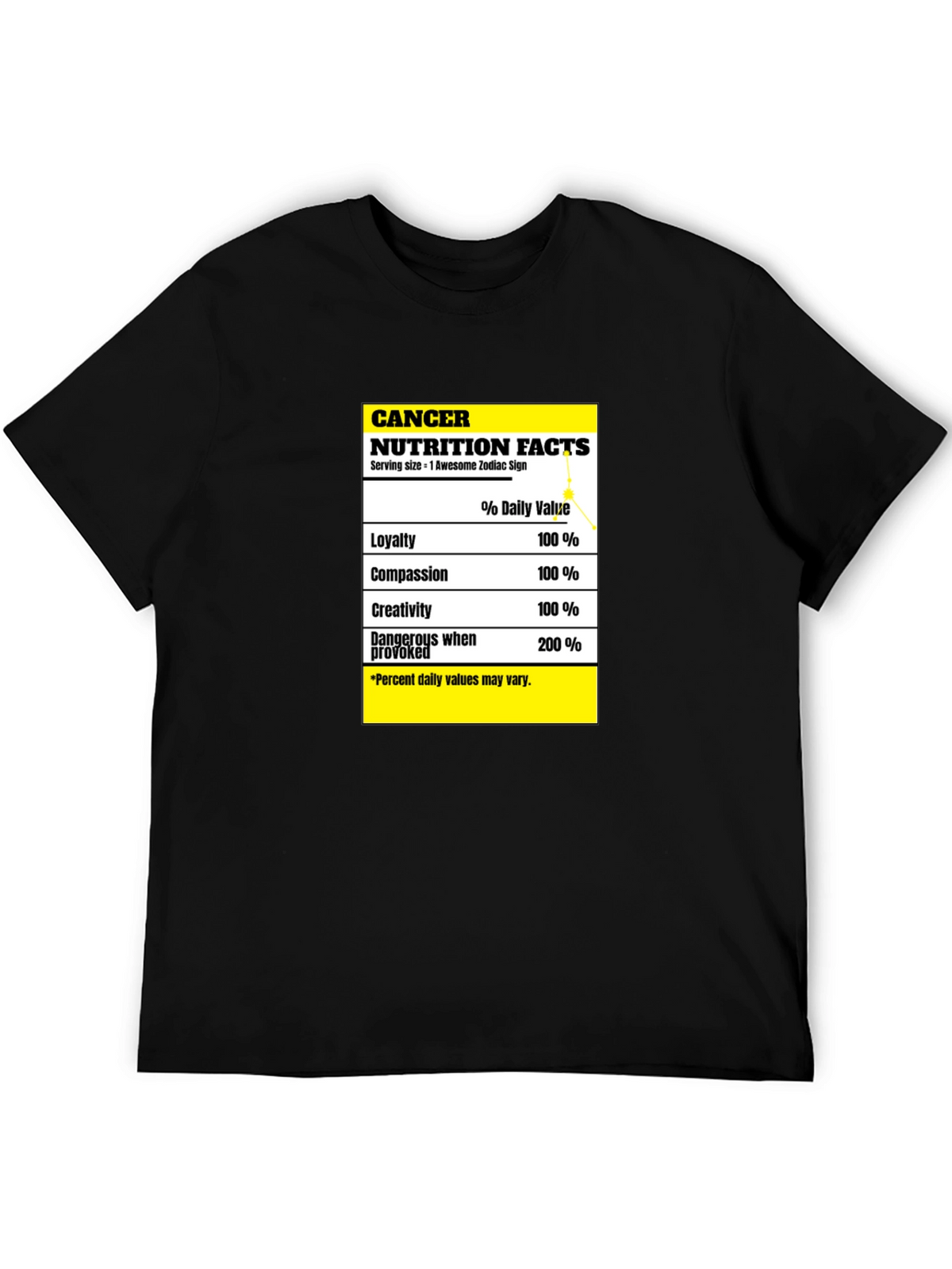 Cancer Zodiac Nutrition Facts T-Shirt