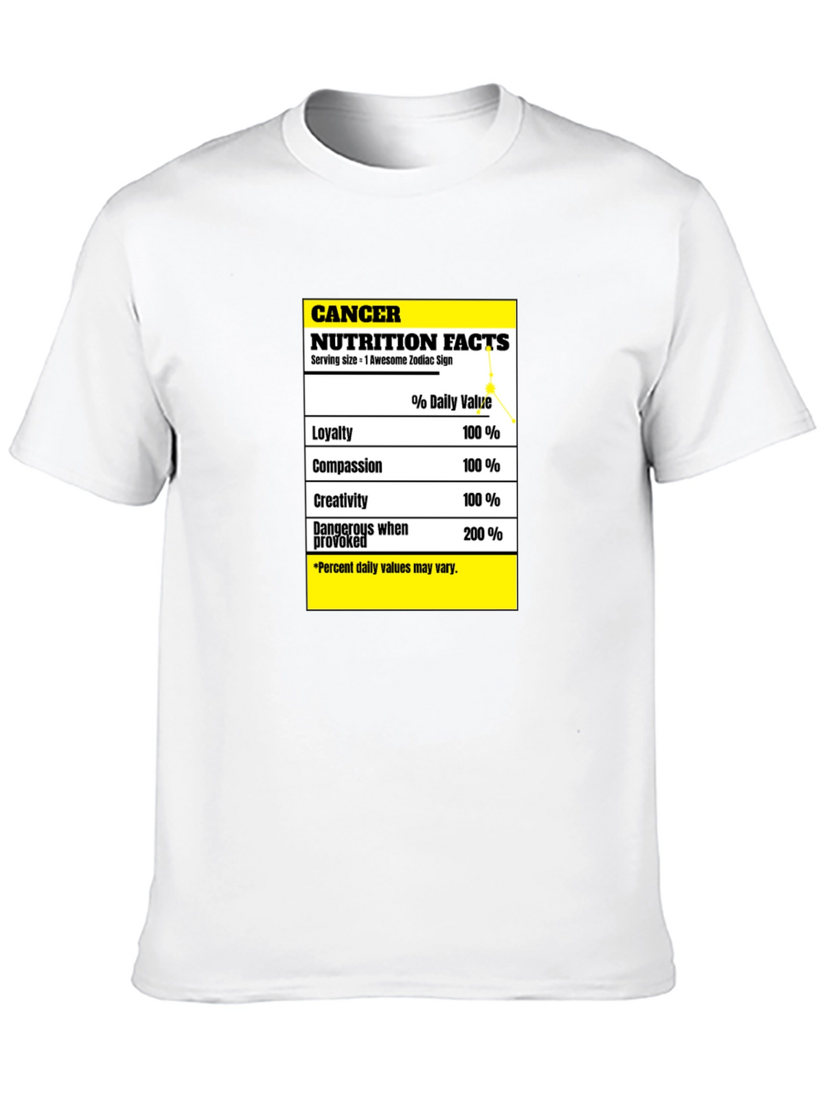 Cancer Zodiac Nutrition Facts T-Shirt