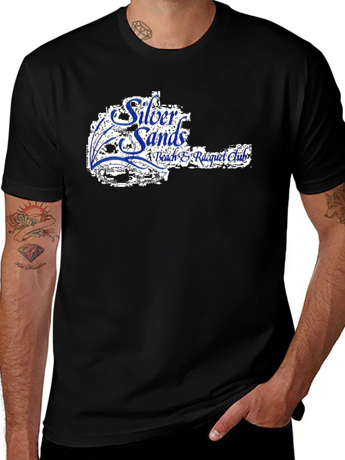 Silver Sands Beach Racquet Club Black T-Shirt