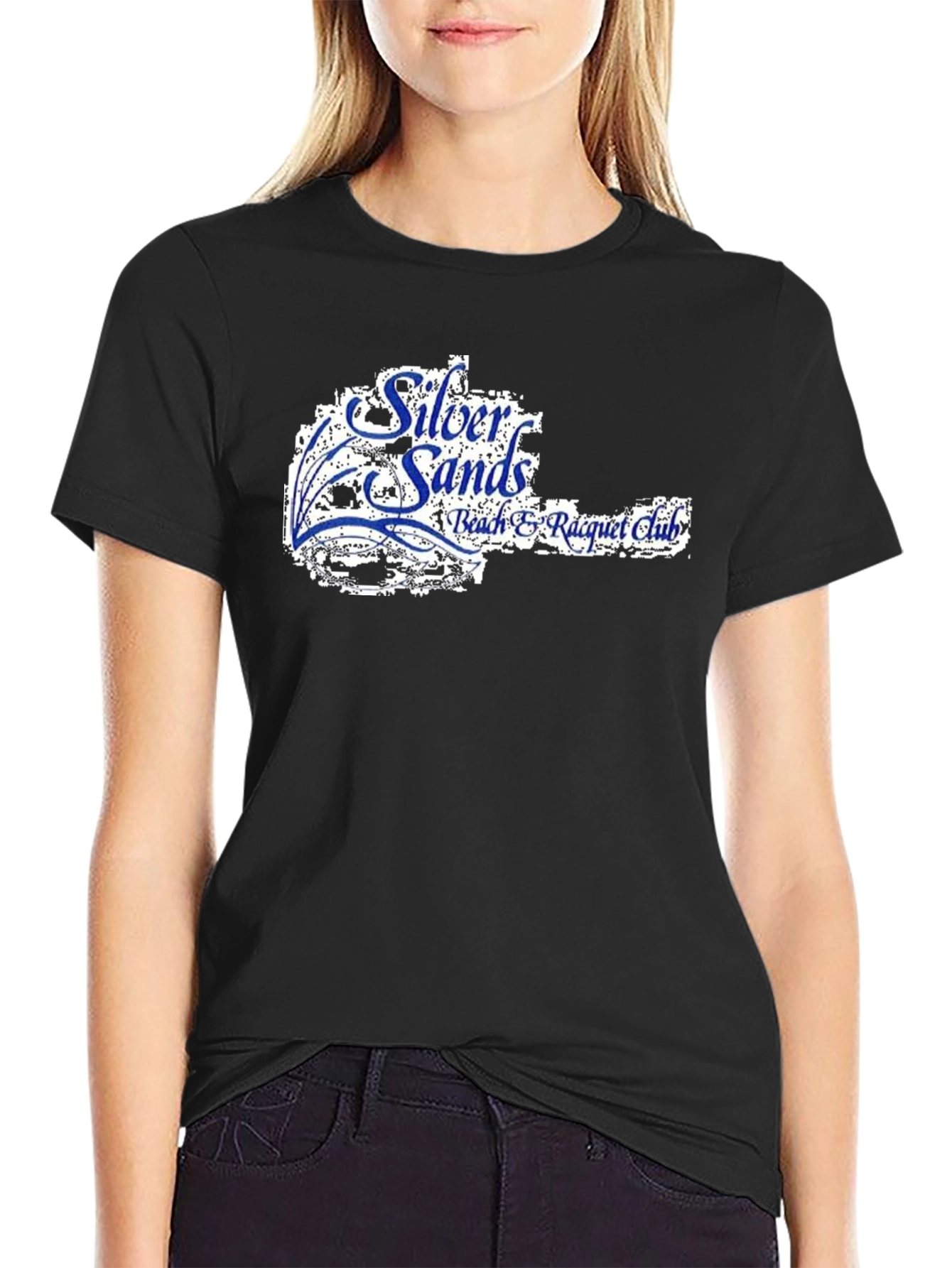 Silver Sands Beach Racquet Club Black T-Shirt
