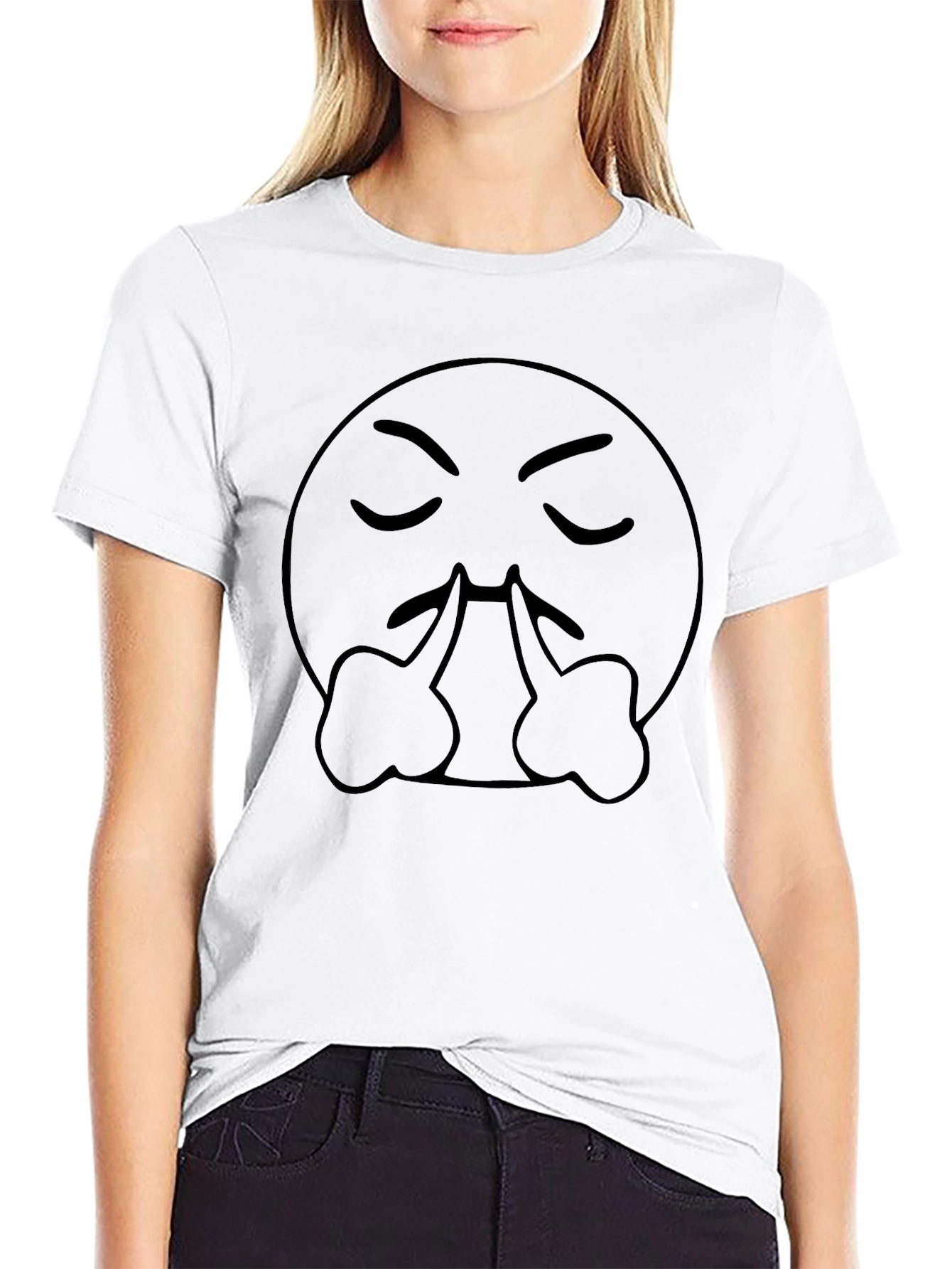 Annoyed Emoji Black T-Shirt - Express Your Mood