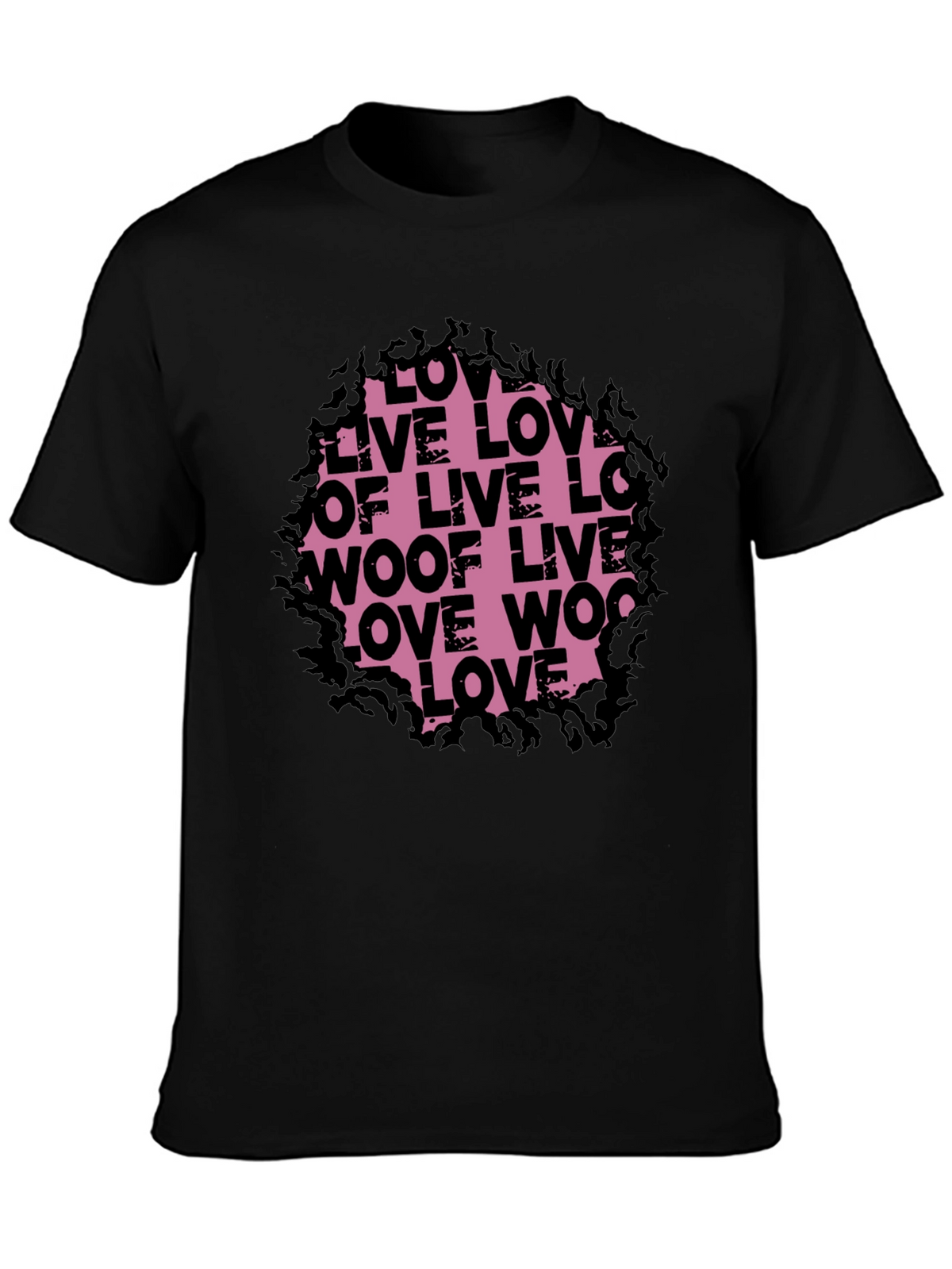 Love Live Woof Graphic Tee - Black