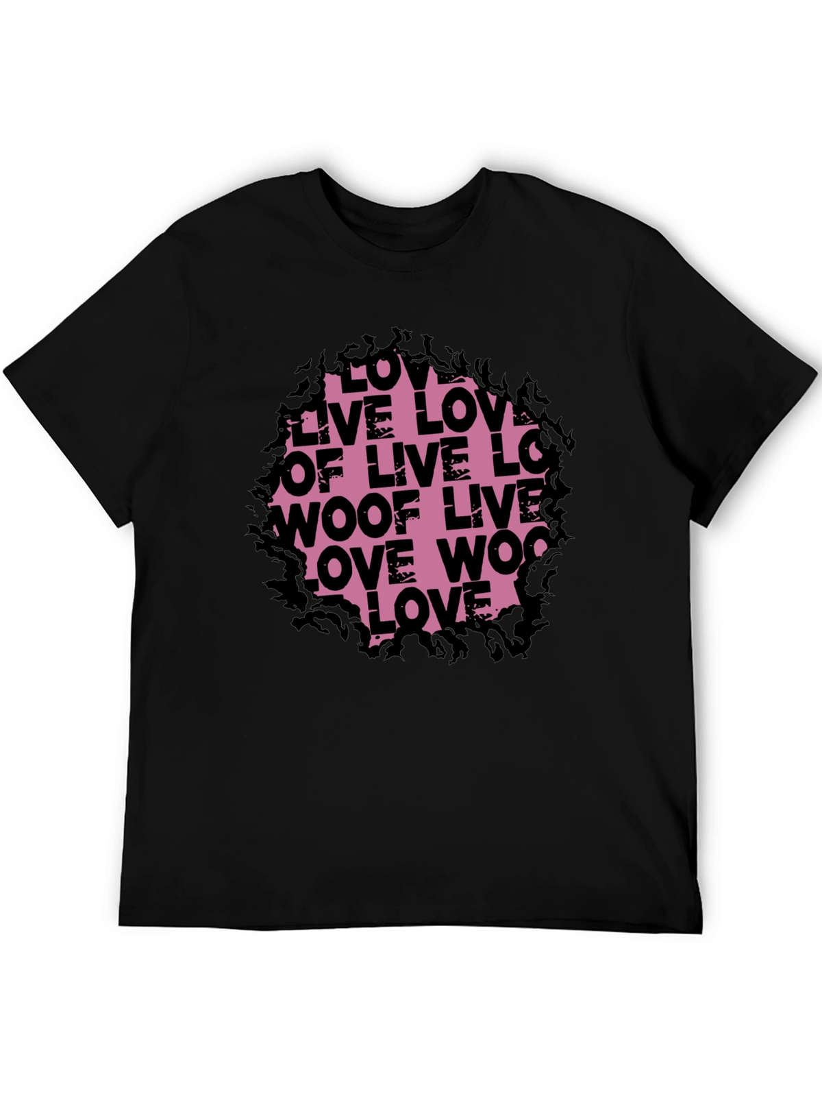 Love Live Woof Graphic Tee - Black