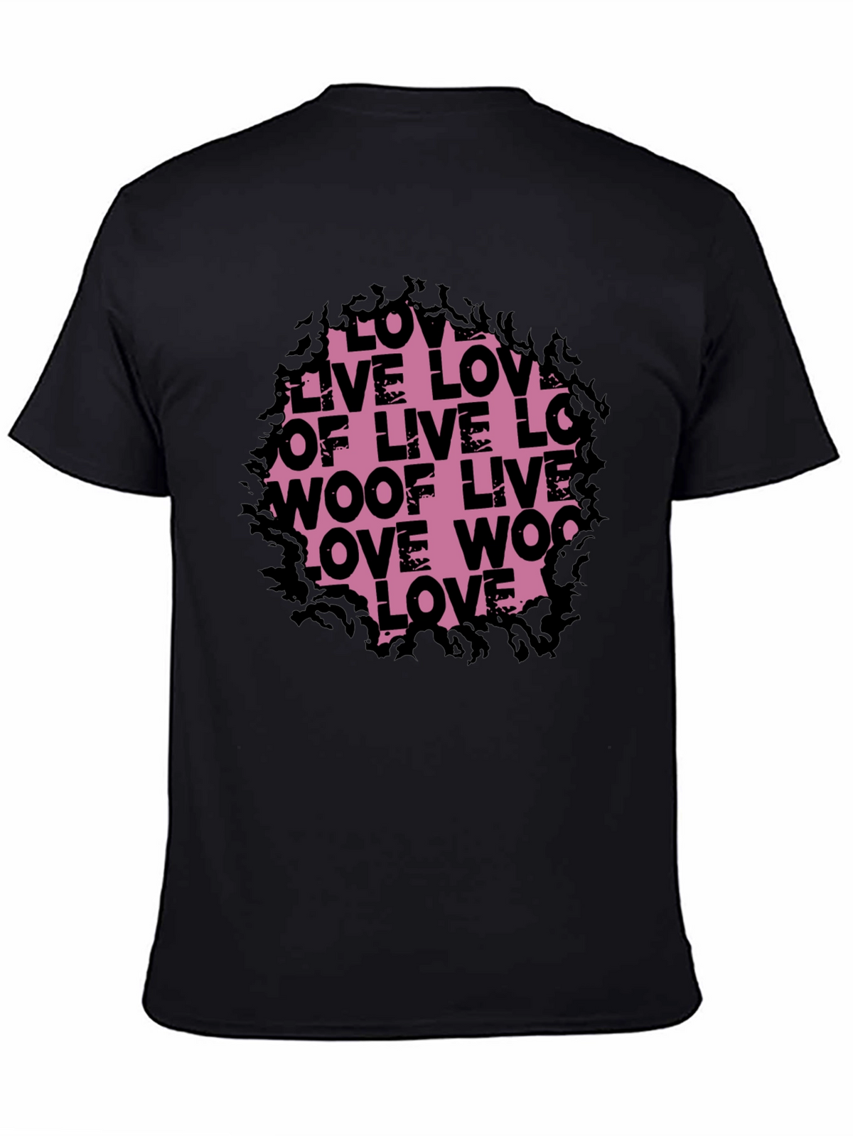 Love Live Woof Graphic Tee - Black