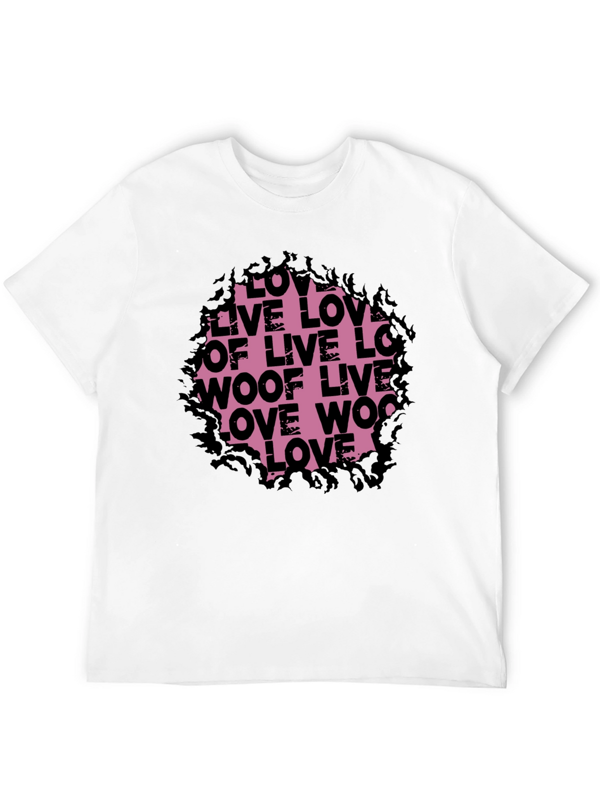 Love Live Woof Graphic Tee - Black